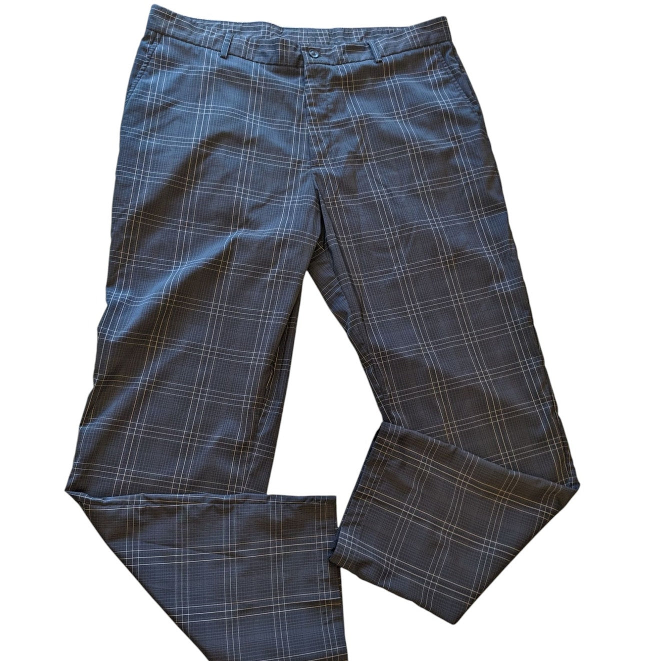 Slazenger Pants Mens 38x32 Plaid Golf Trousers Stretch Polyester Spandex Stretch