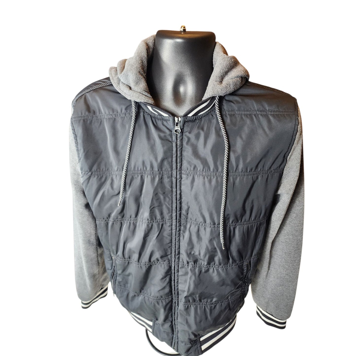 American Rag Varsity Bomber Jacket Hoodie Mens Medium Full Zip Casual Streetwear