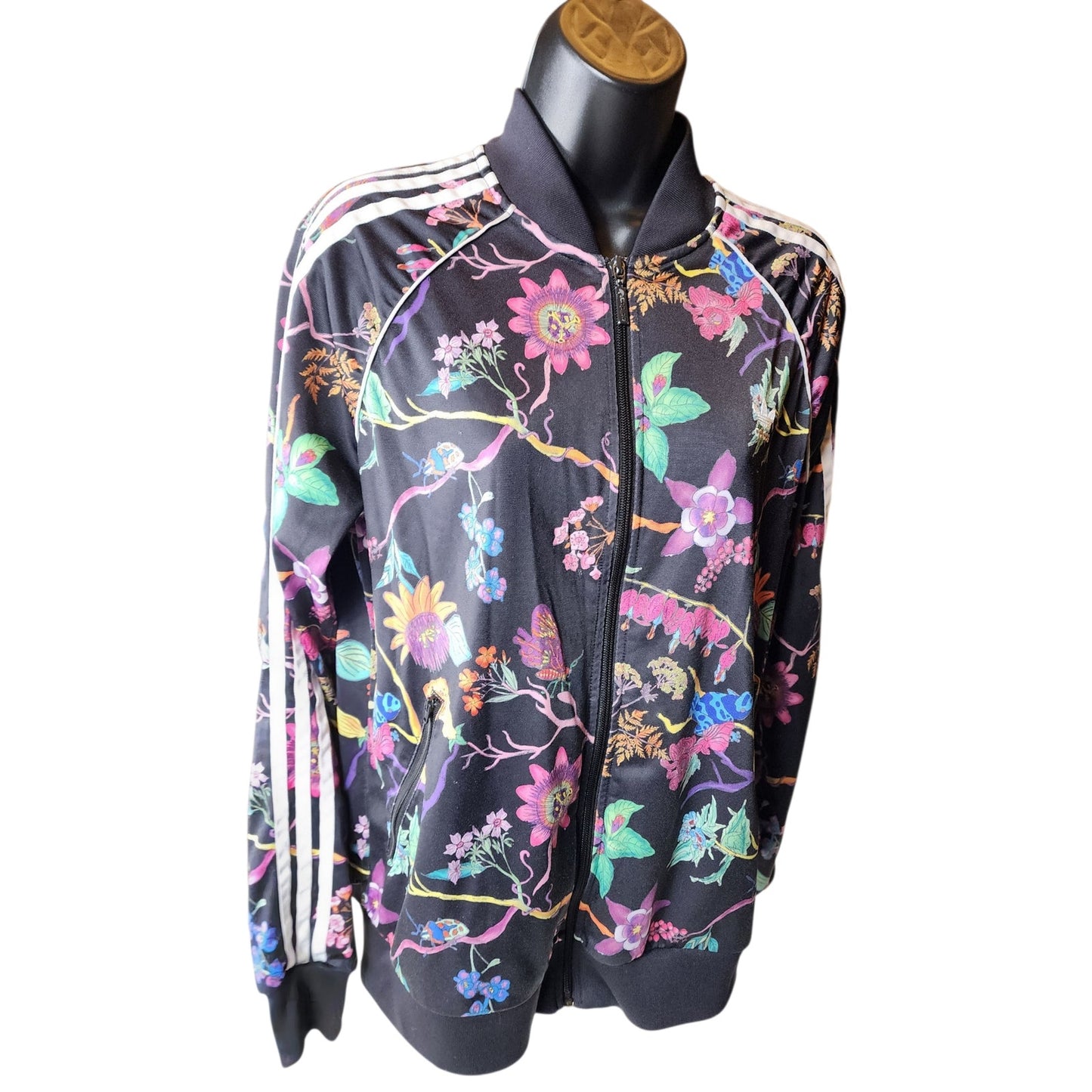 Adidas Originals Track Jacket Large Poisonous Garden Floral Zip Retro Streetwear