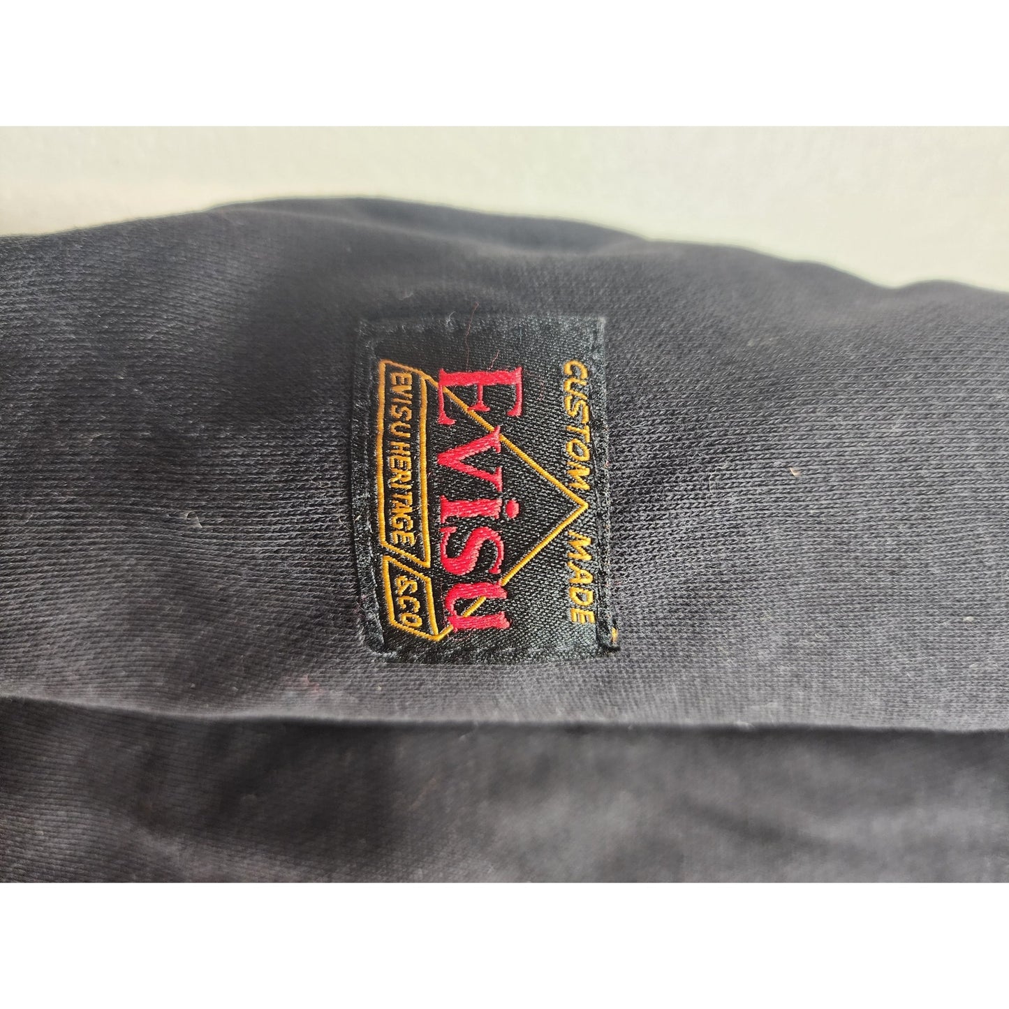 EVISU Heritage Custom XL Sweatpants Red Daicock Graphic Logo Streetwear Joggers