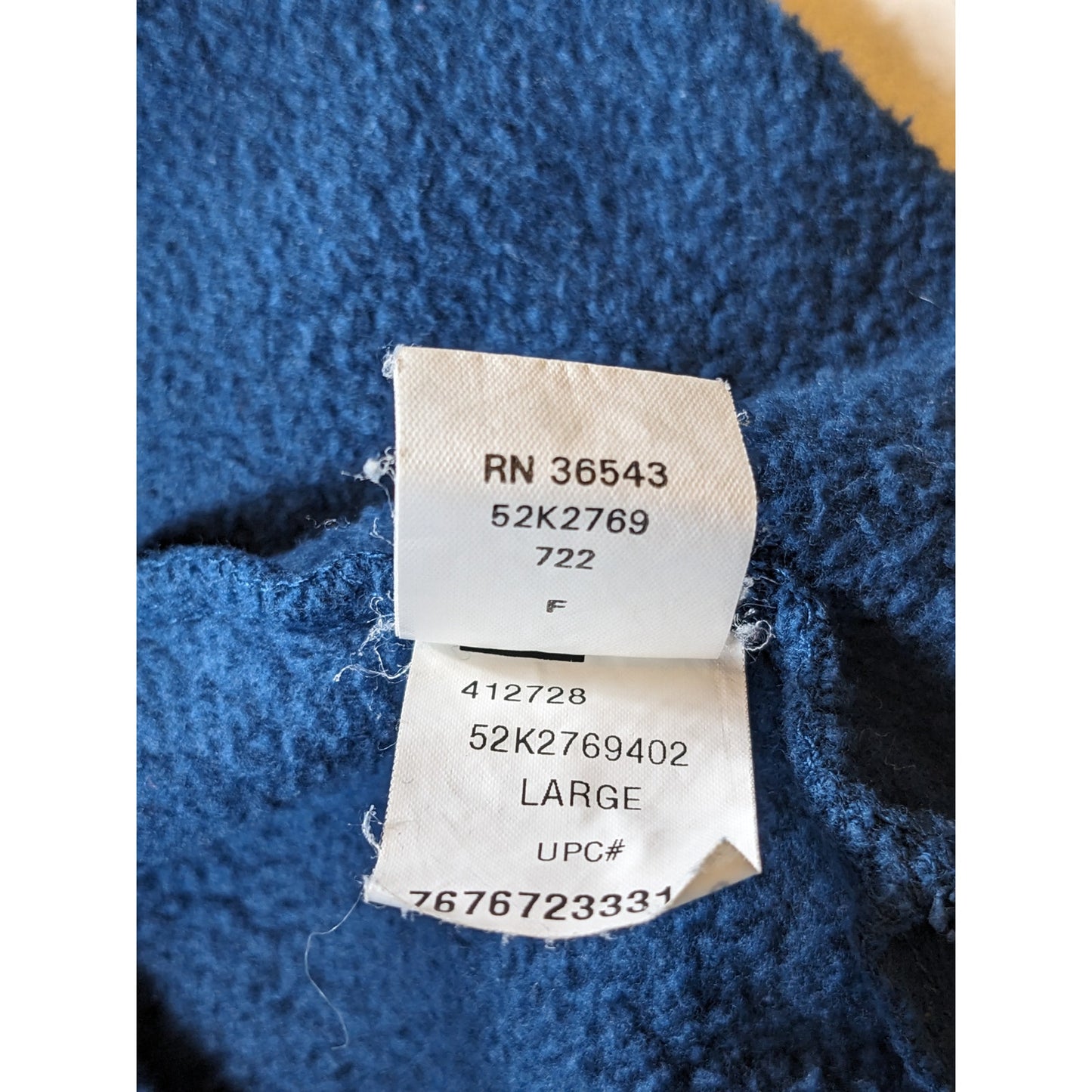 Arrow Sweatshirt Mens Large Blue 1/4 Zip Fleece Pullover Cozy Layer