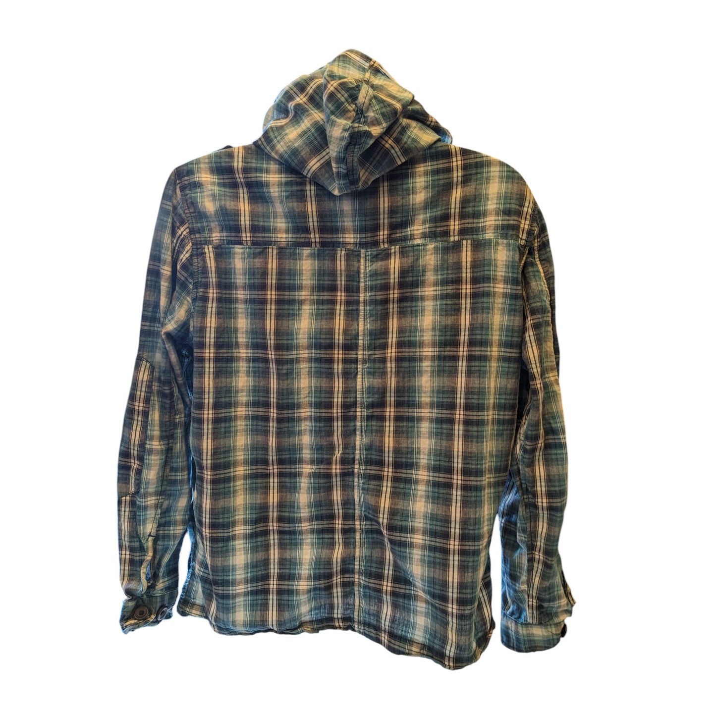 New Look Hoodie Mens Medium/Large Blue Plaid Lightweight Hooded Jacket British