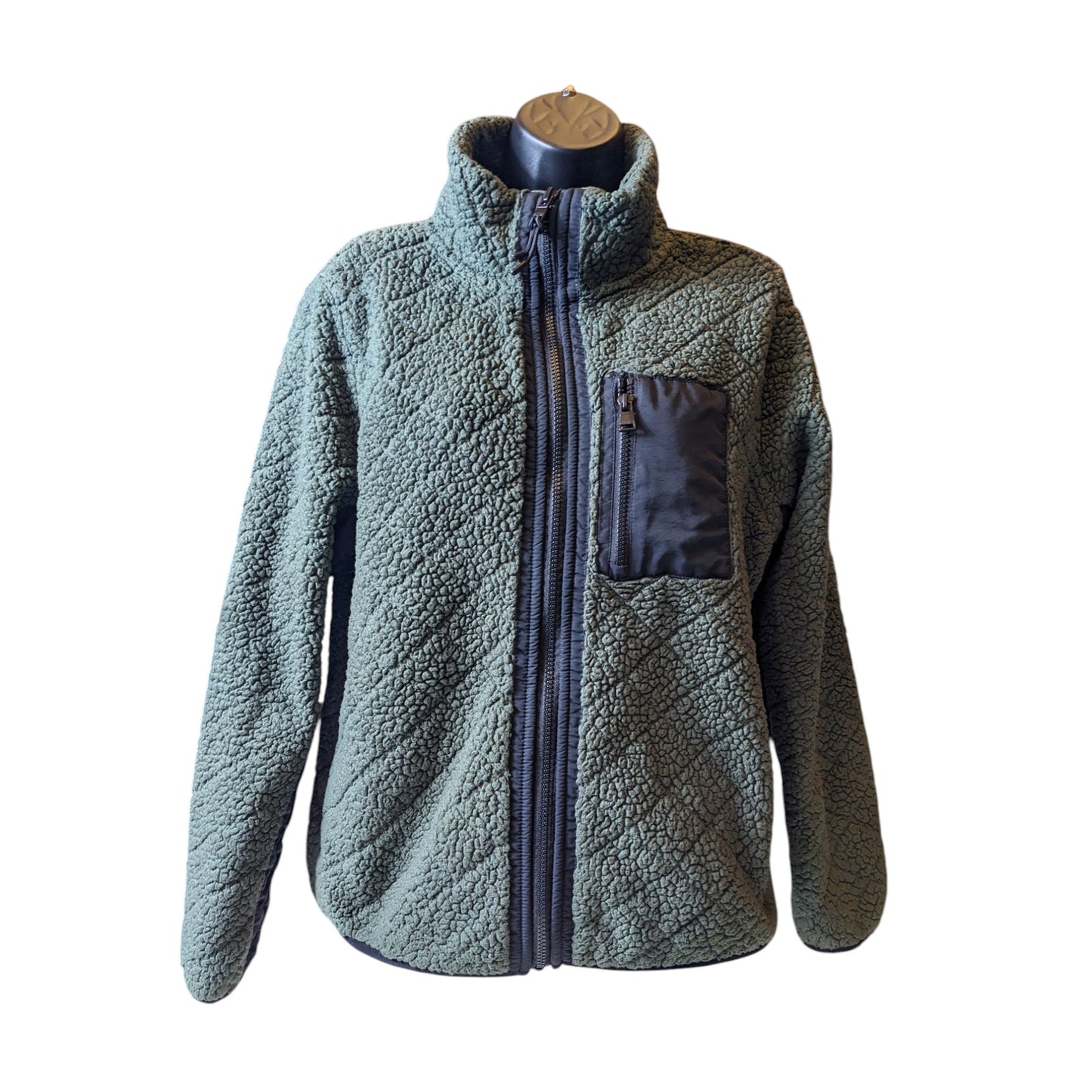 Calvin Klein Performance Fleece Jacket Womens XL Sherpa Zip Outdoor Hiking Layer