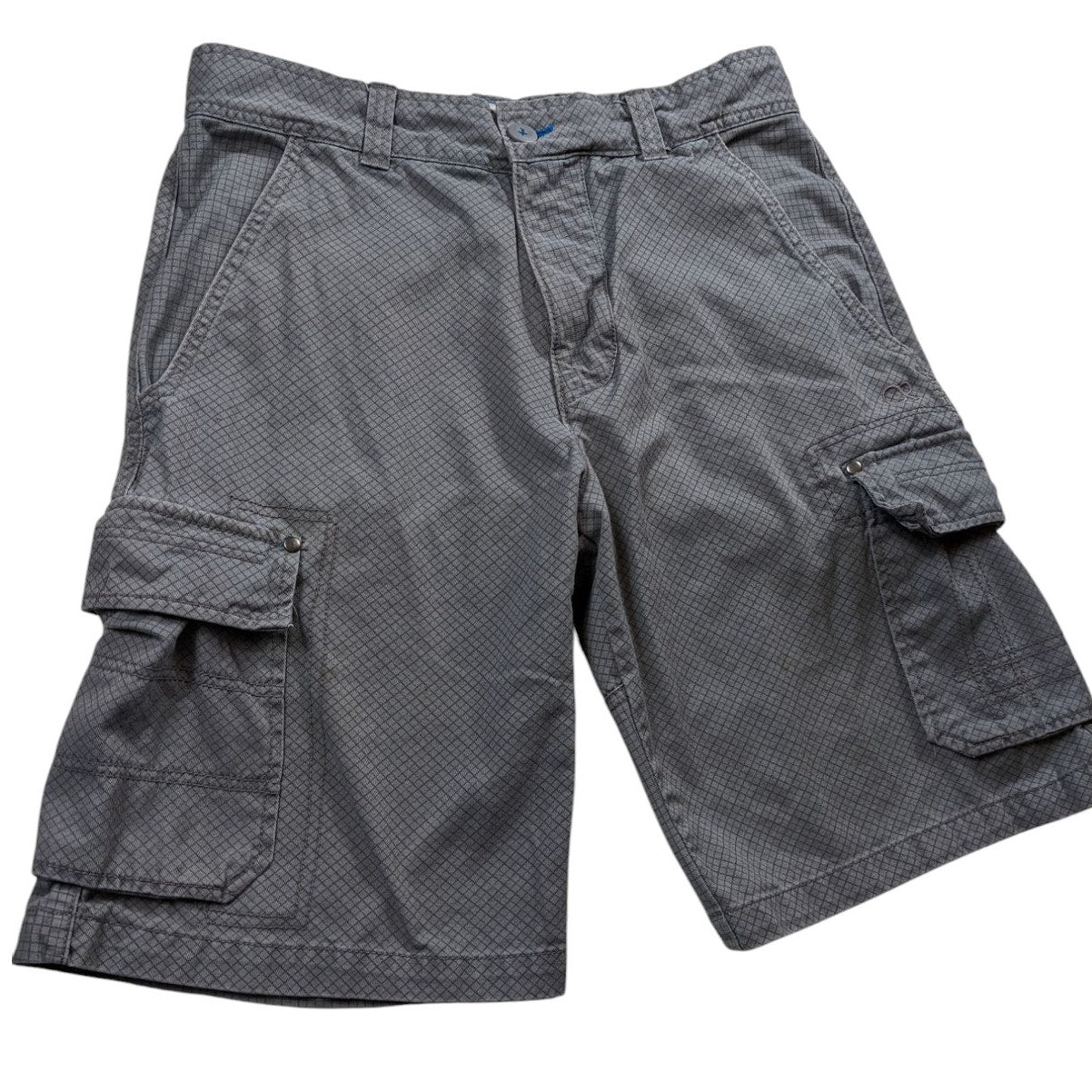 Ocean Pacific OP Mens 34 Cargo Shorts Utility Pockets Checkered Grid Pattern