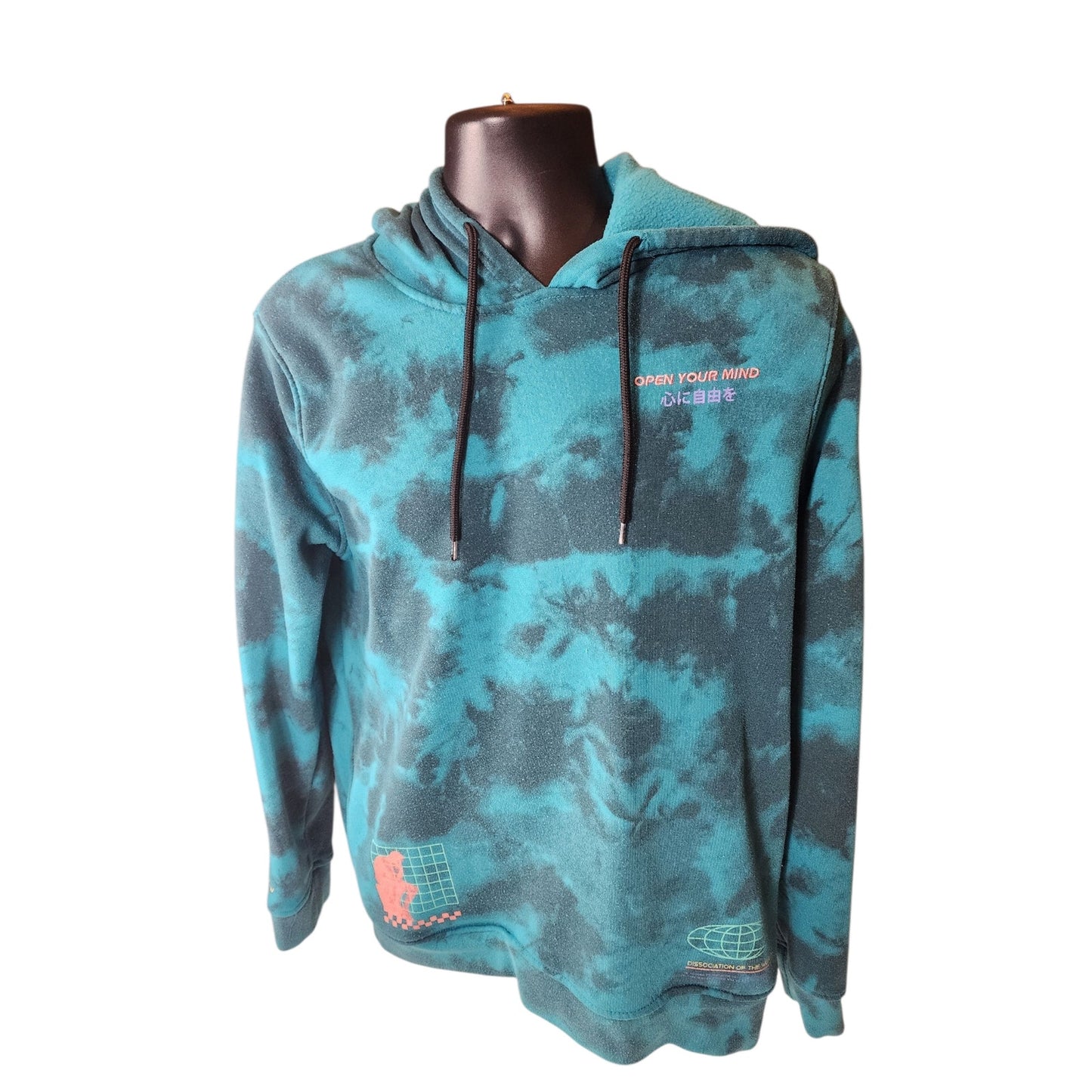 Brooklyn Cloth Hoodie Men Medium Women Large Tie Dye Graphic Open Your Mind Tech