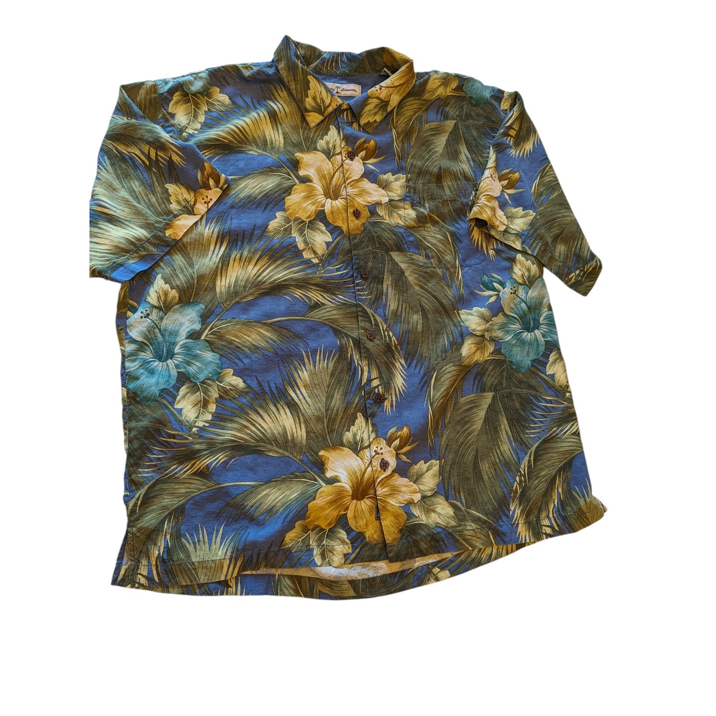 Tommy Bahama Silk Hawaiian Shirt Men XL Tropical Button Short Sleeve Luau Beach