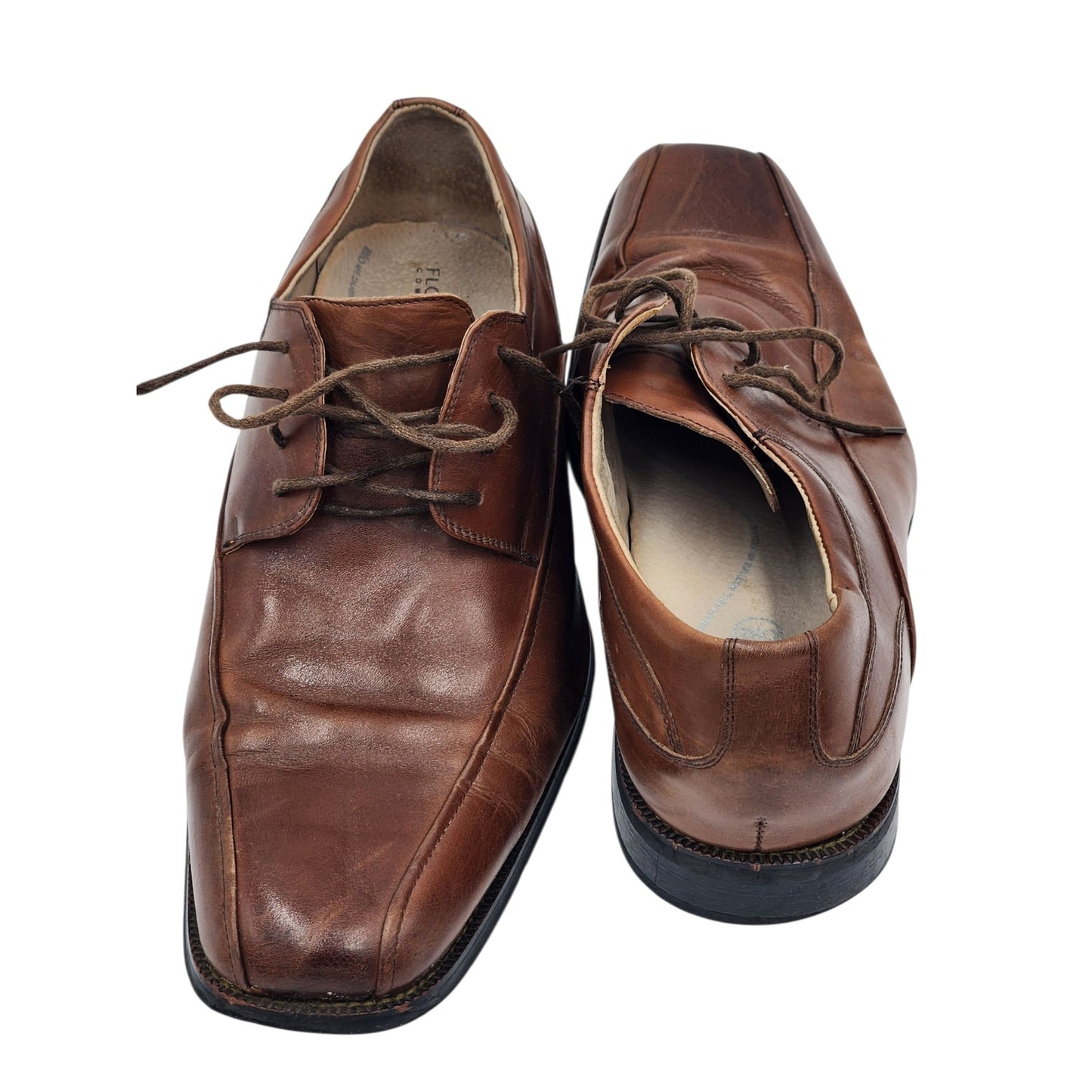 Florsheim Shoes Mens 11 3E Wide Comfortech Leather Oxford Dress Square Toe Lace