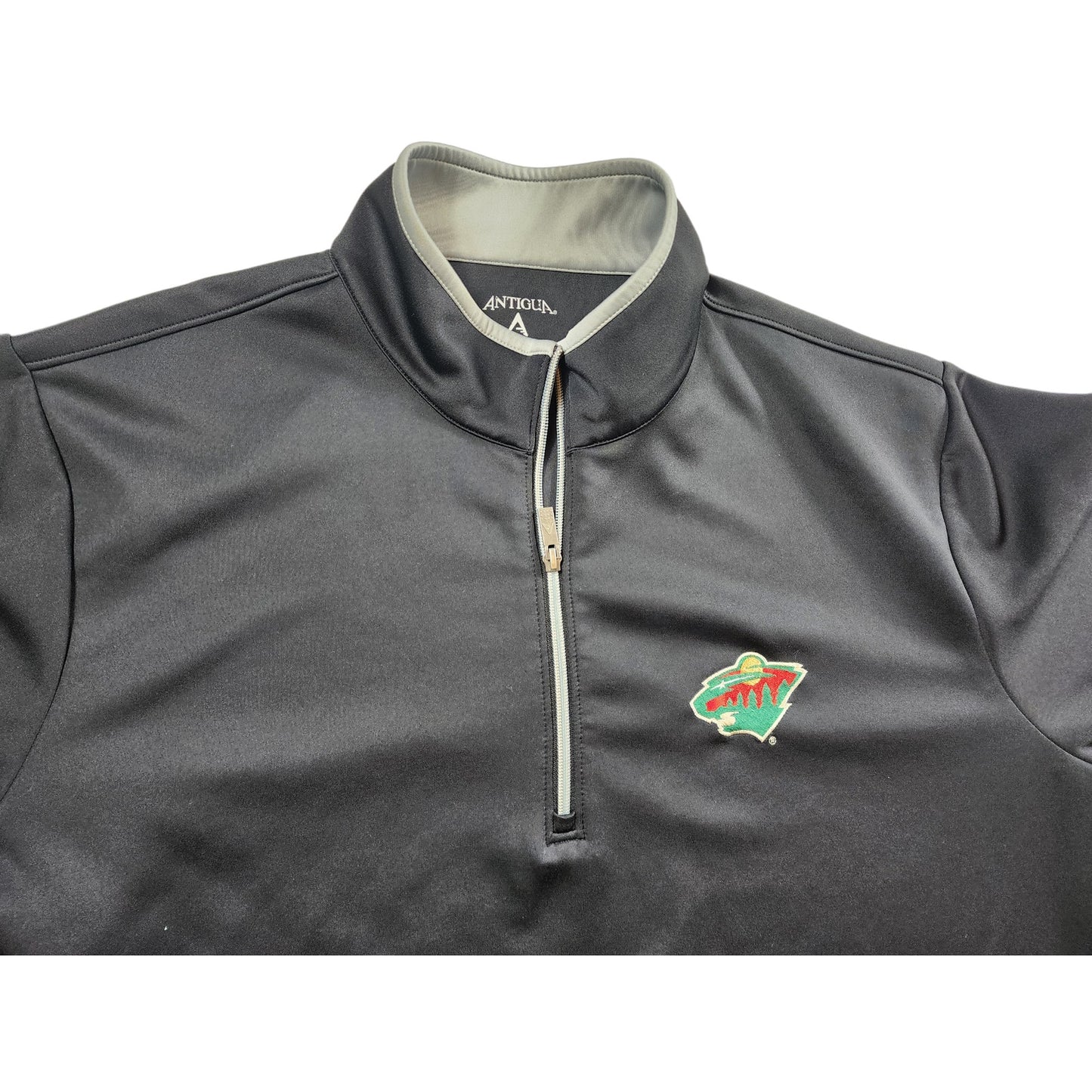 Antigua MN Wild Pullover Activewear Men XXL Black Zip Running Hockey Long Sleeve