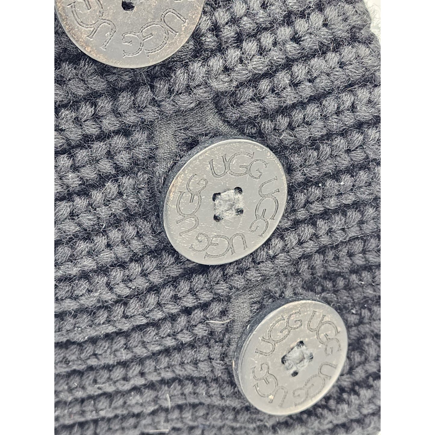 Ugg Boots Women Classic Cardy Winter Knitted Size 7 Black 5819 Mid Calf To Tall