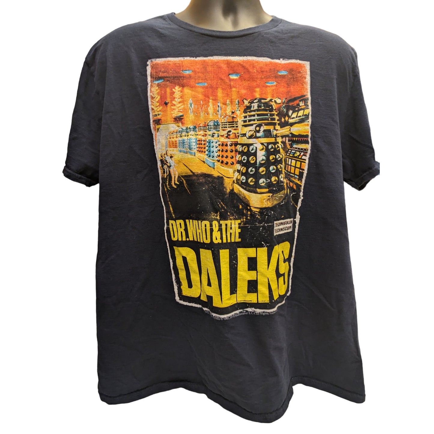 Dr Who Daleks T Shirt Mens XL Short Sleeve Black Graphic Print TV Show Sci Fi