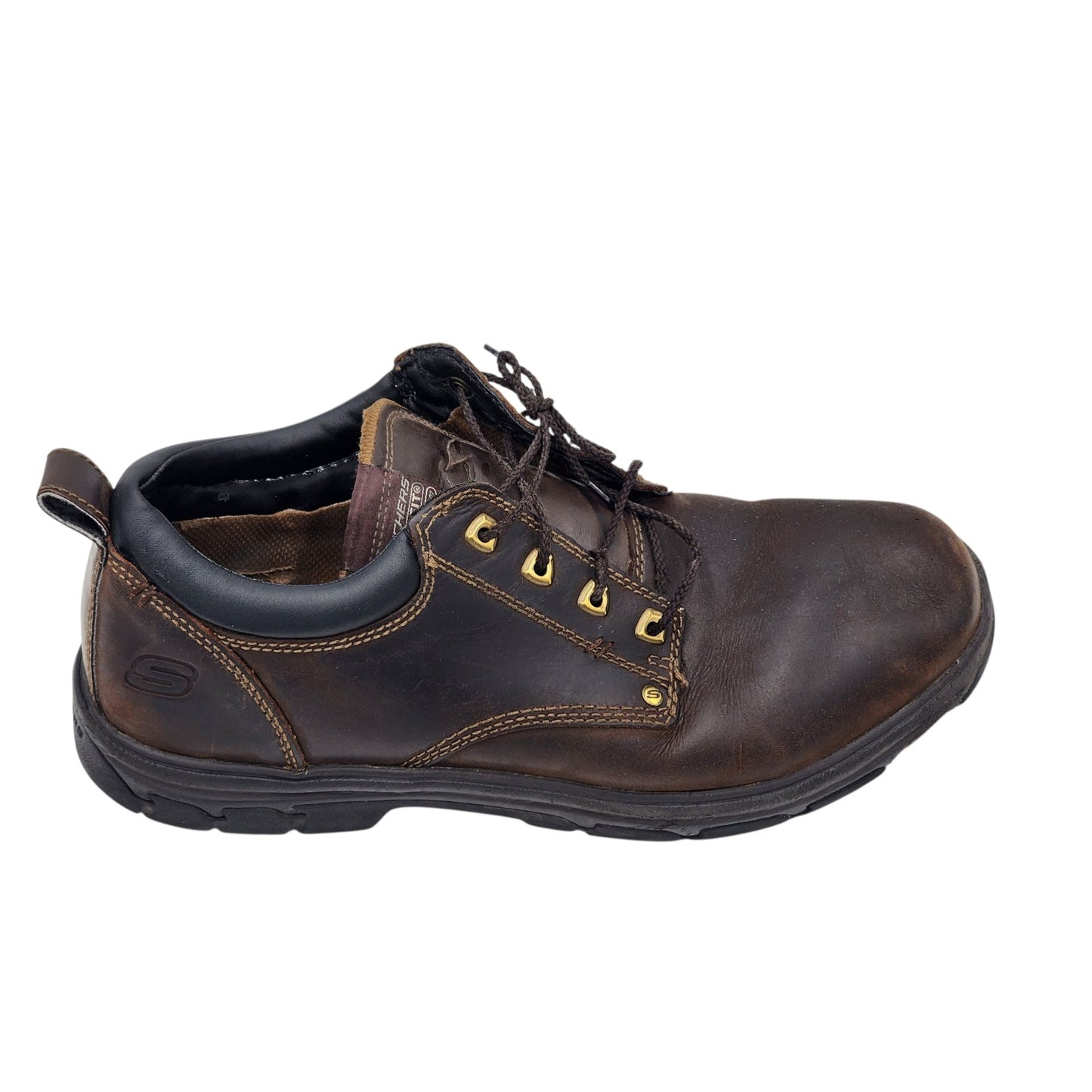 Skechers Shoes Mens 13 Relaxed Fit Oxford Leather Lace Up Grip Memory Foam 64260