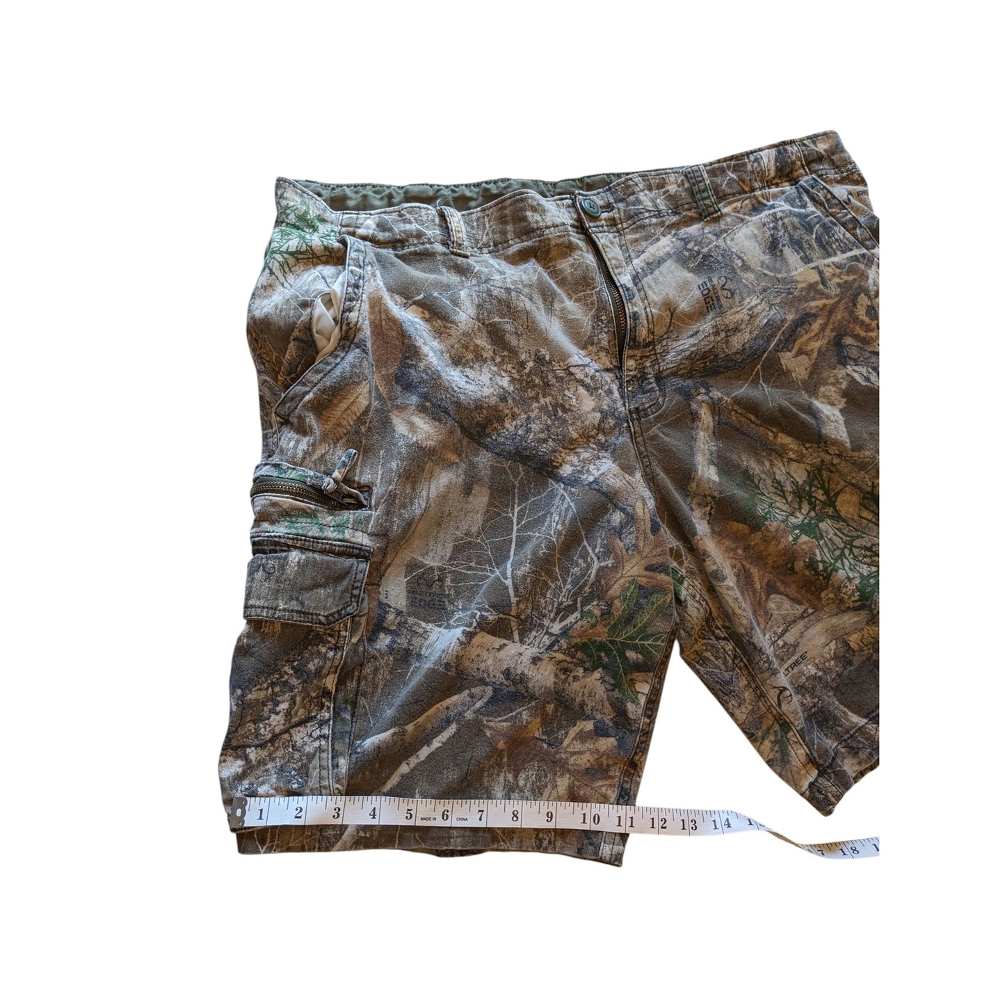 George Camo Cargo Shorts Men 42 Realtree Utility Pocket Hiking Waistband Stretch