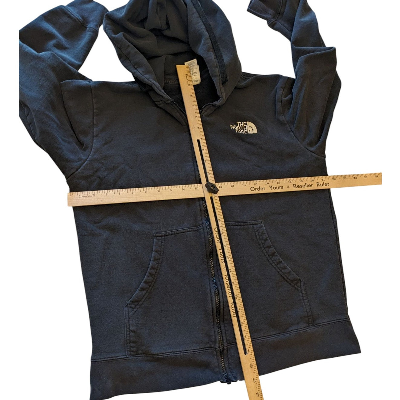 North Face Hoodie Mens Large Logo Sweatshirt Full Zip Drawstring Kangaroo Pocket