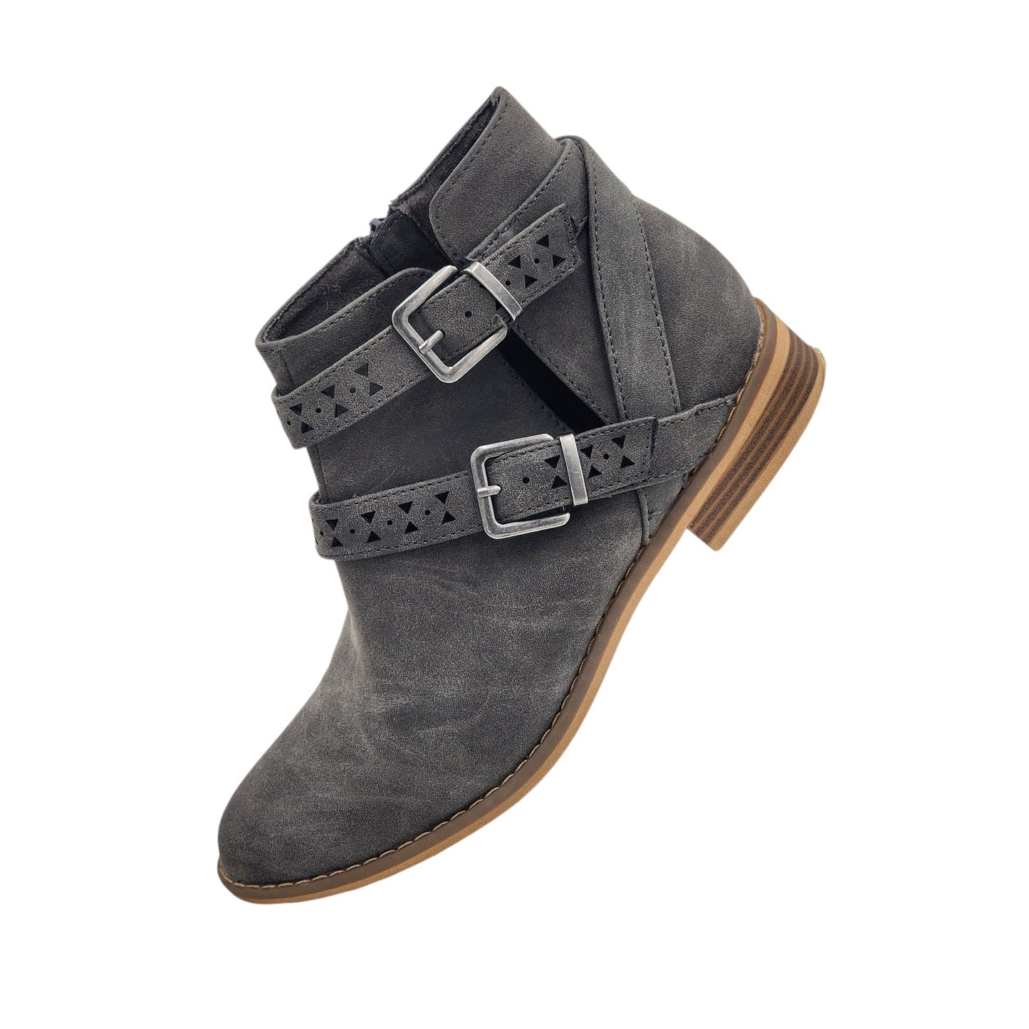 Rocket Dog Ankle Boots Womens 8.5 Gray Suede Western Style Boho Cottagecore