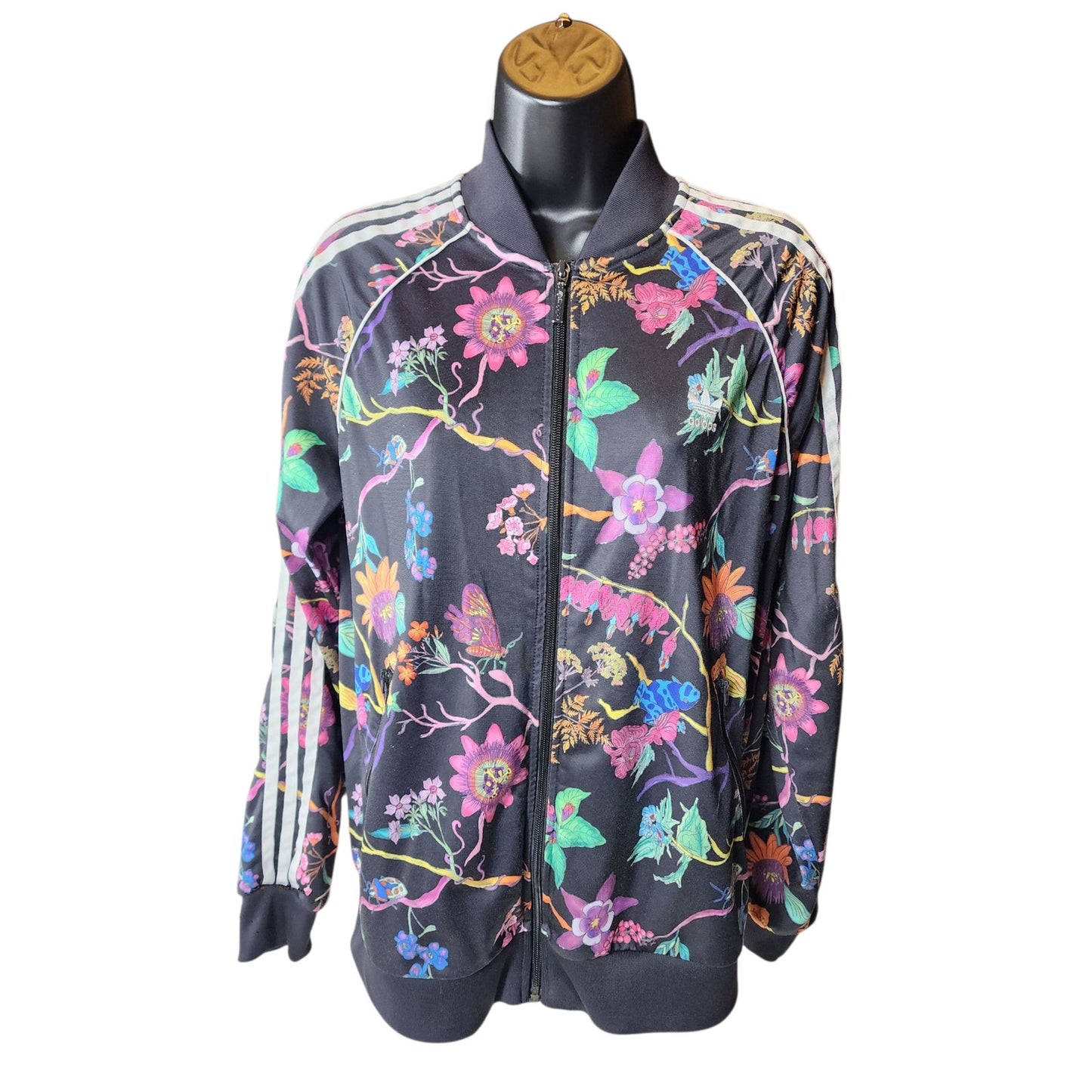 Adidas Originals Track Jacket Large Poisonous Garden Floral Zip Retro Streetwear