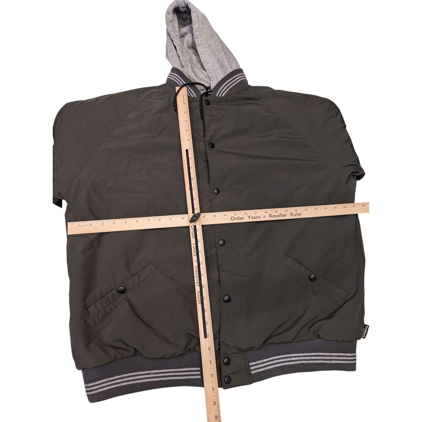 Guide Series Hooded Jacket Mens 2XLT Green Gray Zip Snap Fleece Hoodie Outdoor
