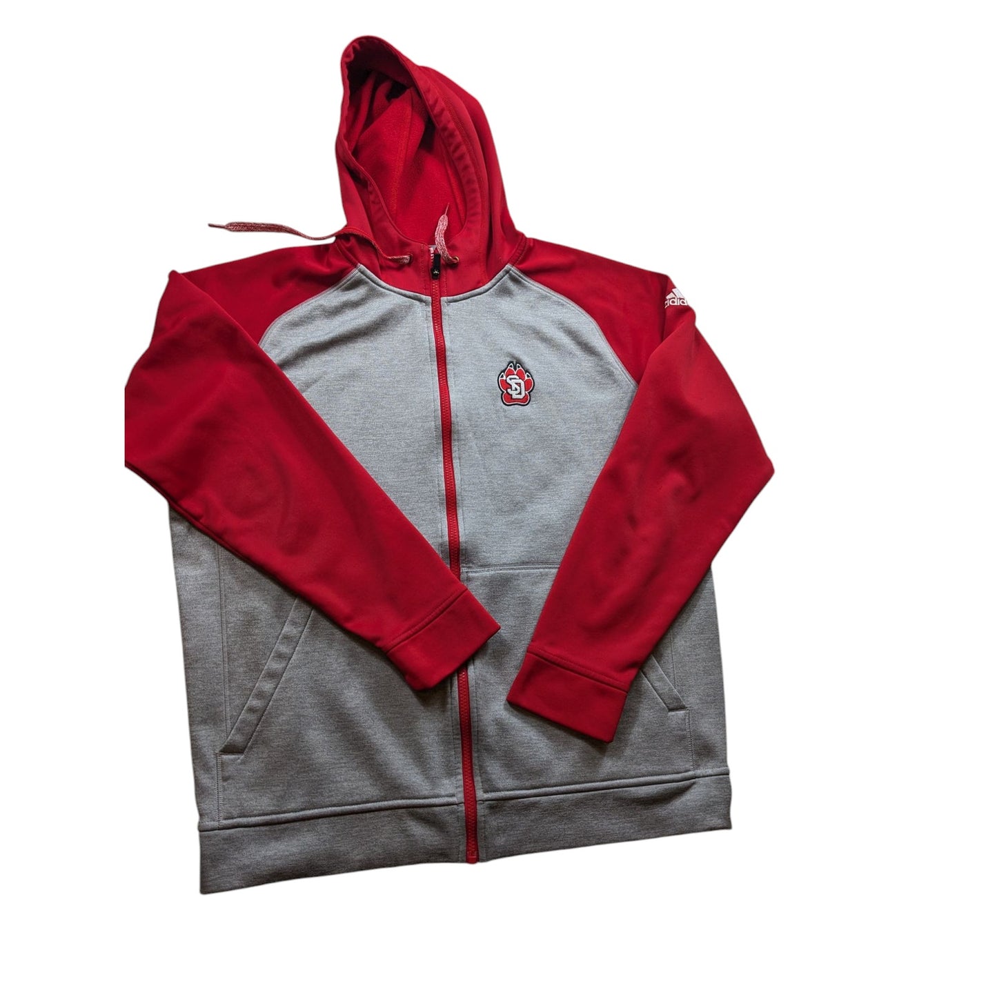 Adidas Team Issue Hoodie Mens Large South Dakota Coyotes Fleece Zip Climawarm