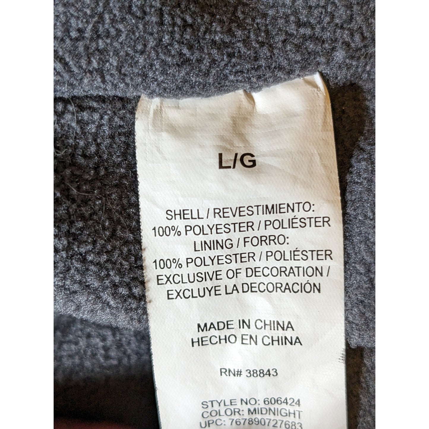 IZOD Fleece Lined Windbreaker Vest Mens Large Midnight Zip Up Golf Layer 606424
