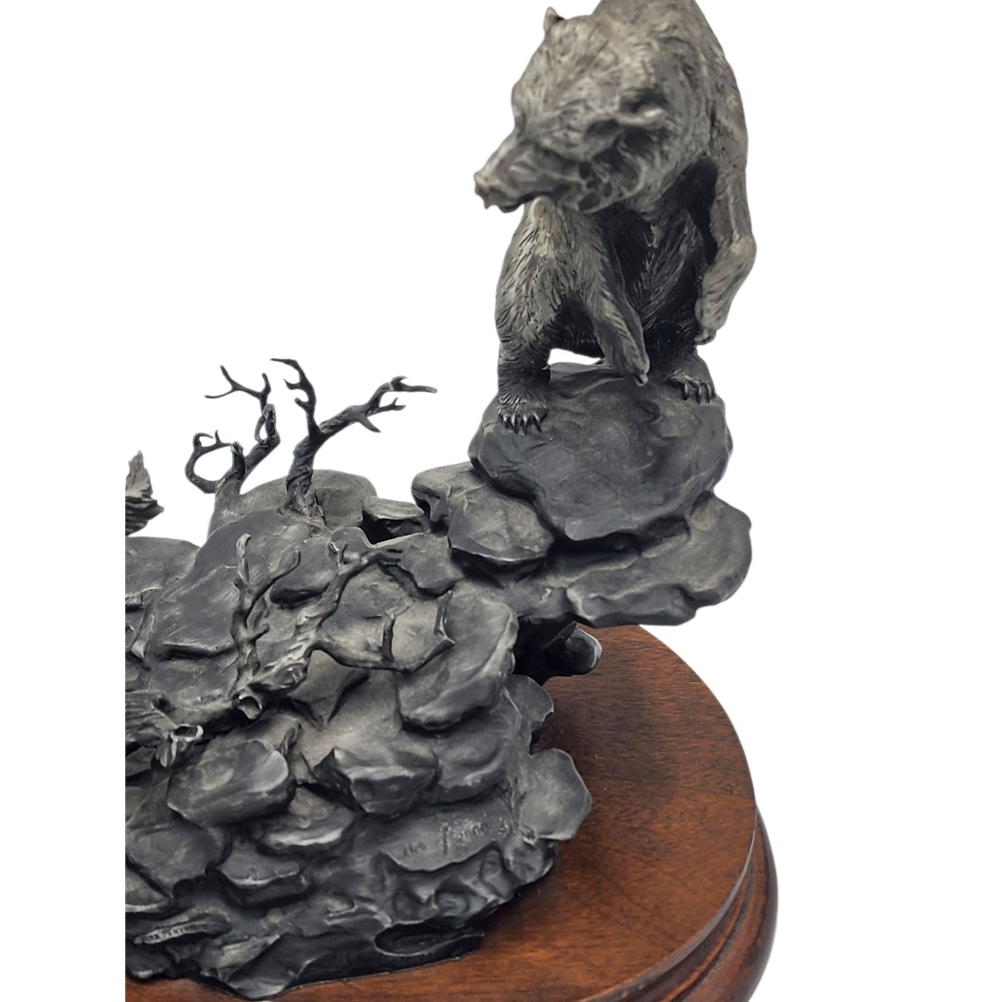 Chilmark Pewter Bear Meet Sculpture Star Liana York 1984 Limited Western 9"
