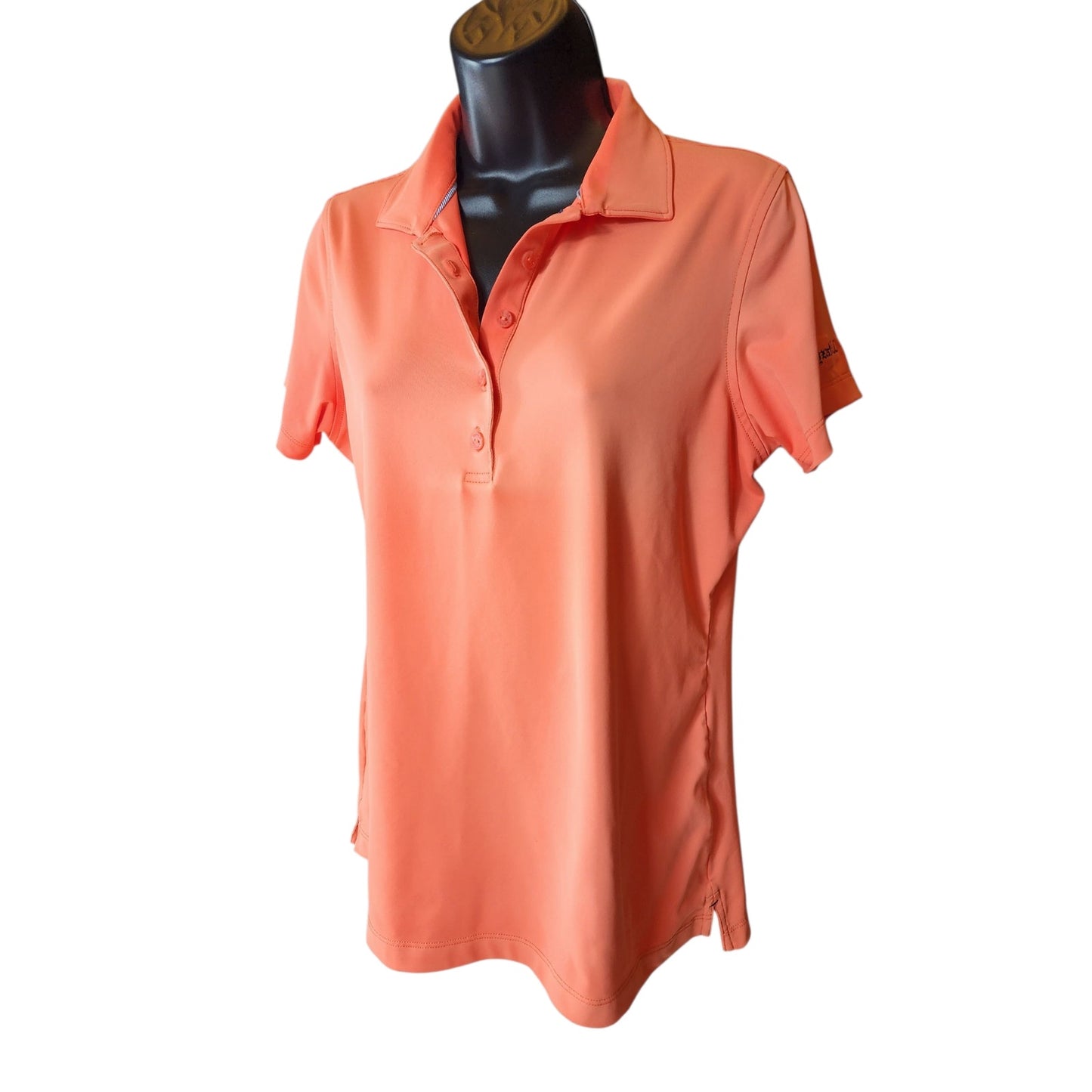 Peter Millar Golf Polo Shirt Womens Medium Coral Stretch Lightweight Activewear