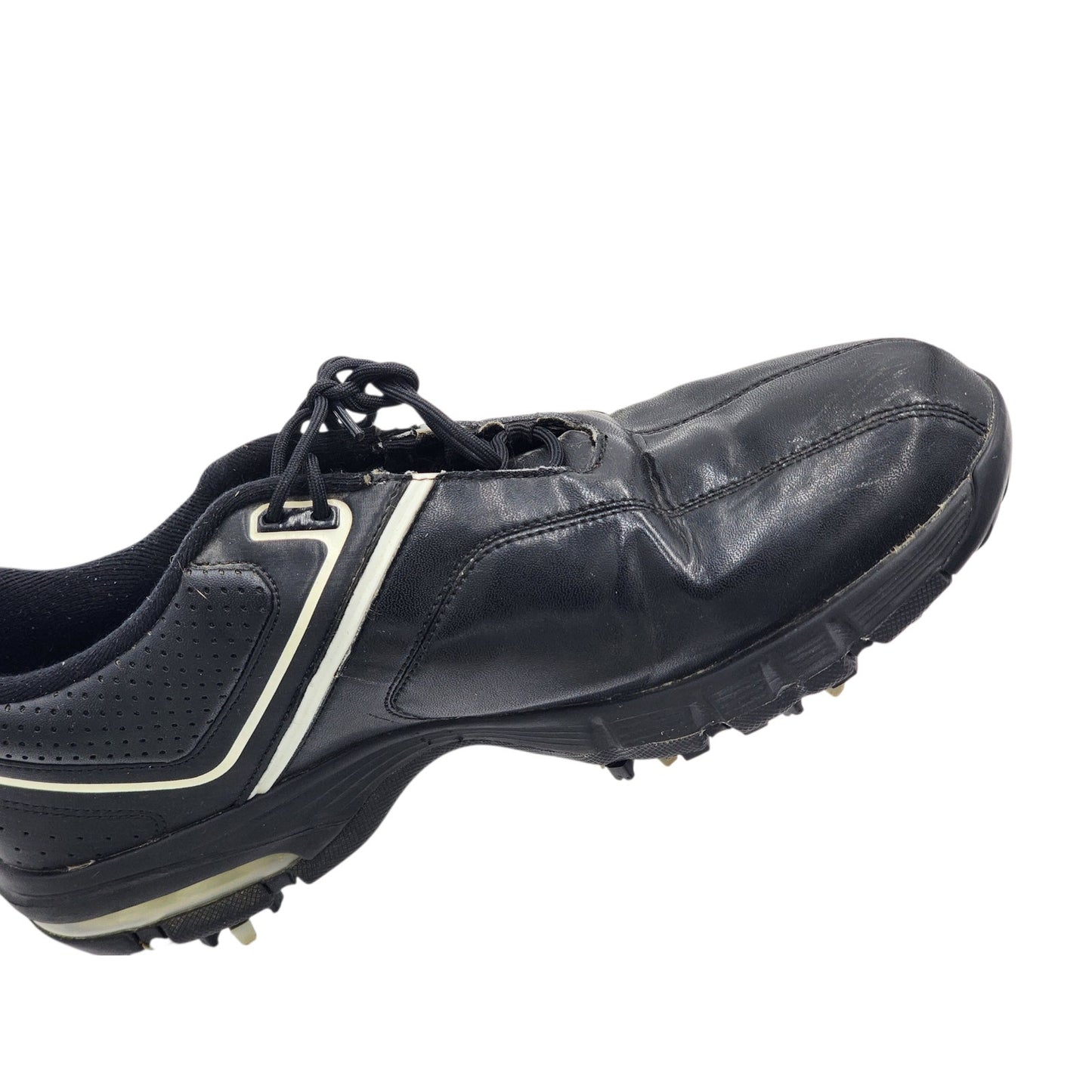 Nike Golf Shoes Mens 9 Air Rival Plus Black Leather Spiked Cleats 552083-001
