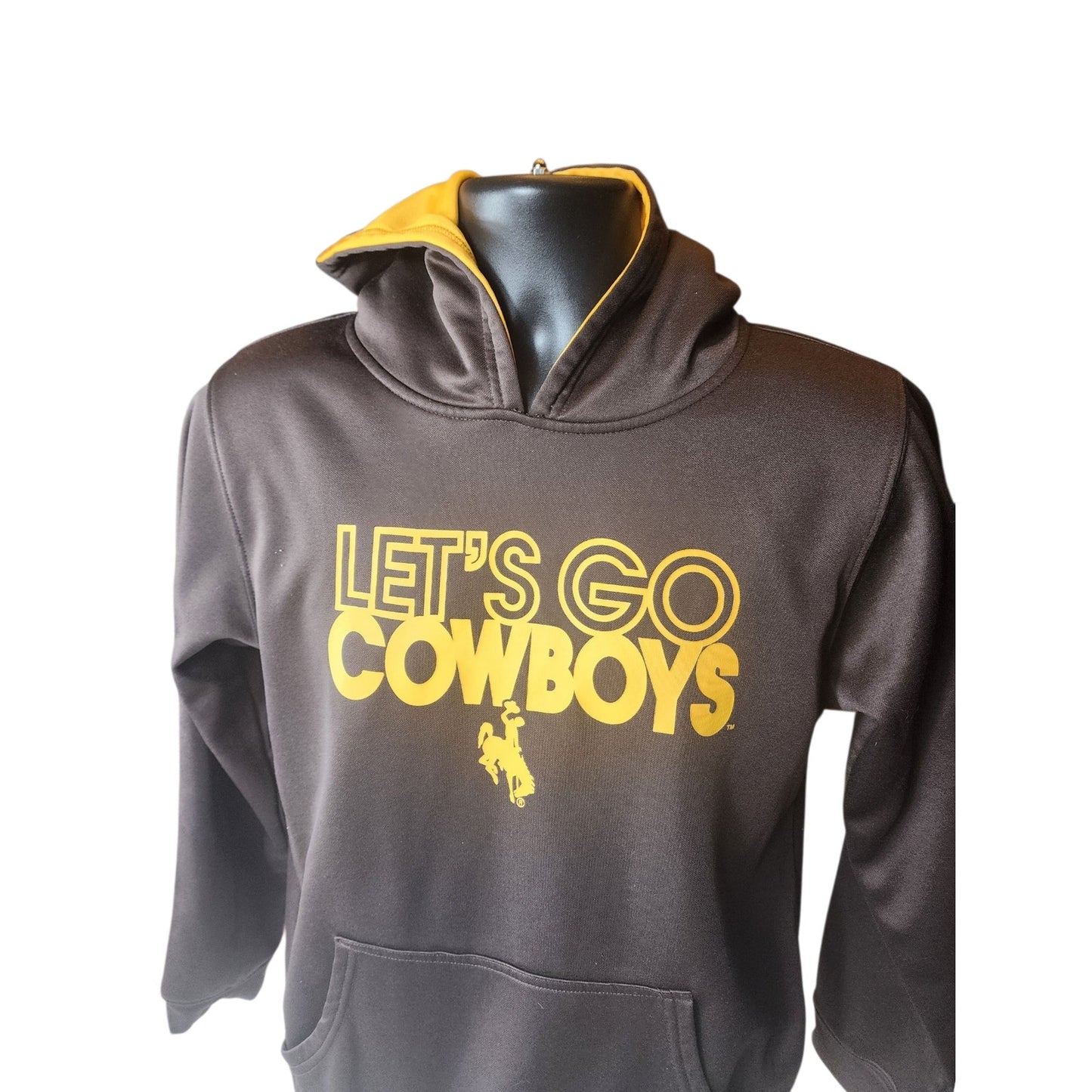 Russell Hoodie Youth XL Mens Small University Wyoming Lets Go Cowboys Sweatshirt