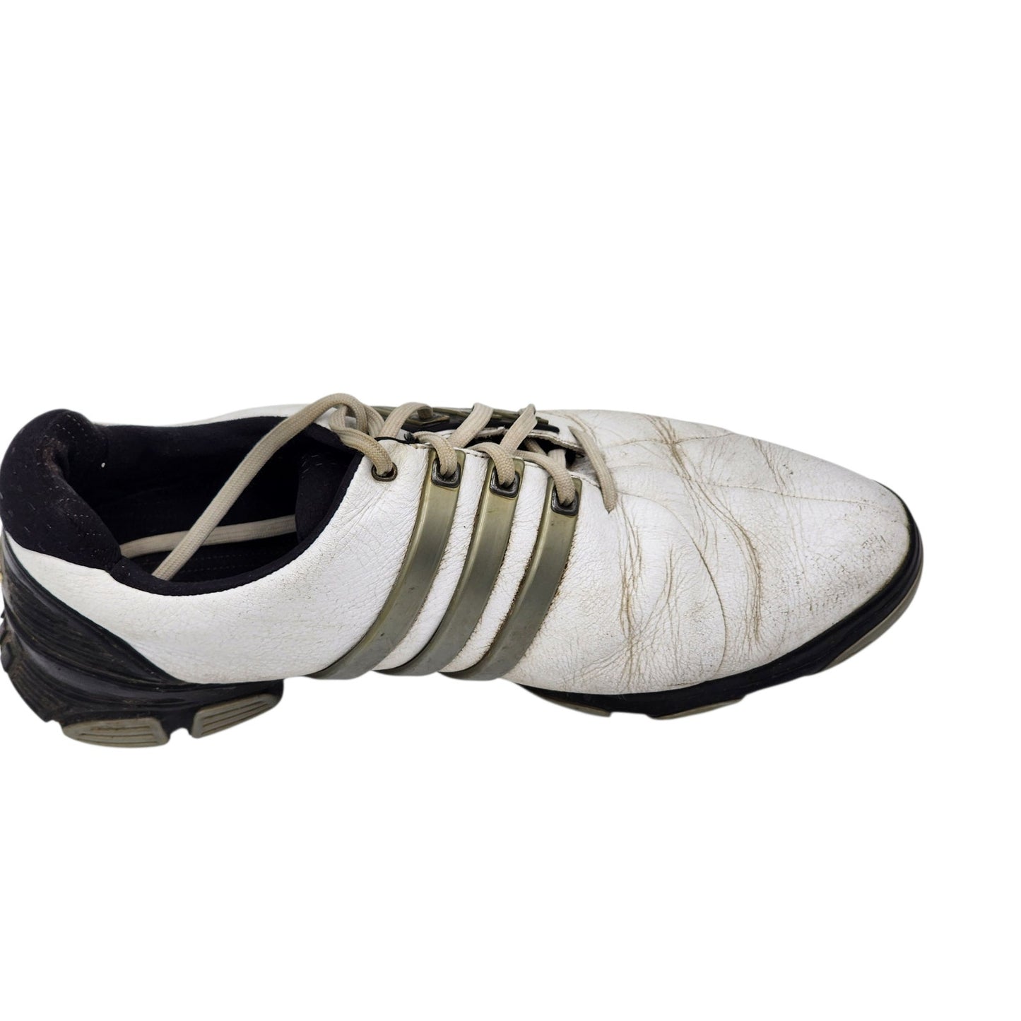 Adidas Golf Shoes Tour360 Mens 9 White Leather FitFOAM Climaproof Spiked 791003