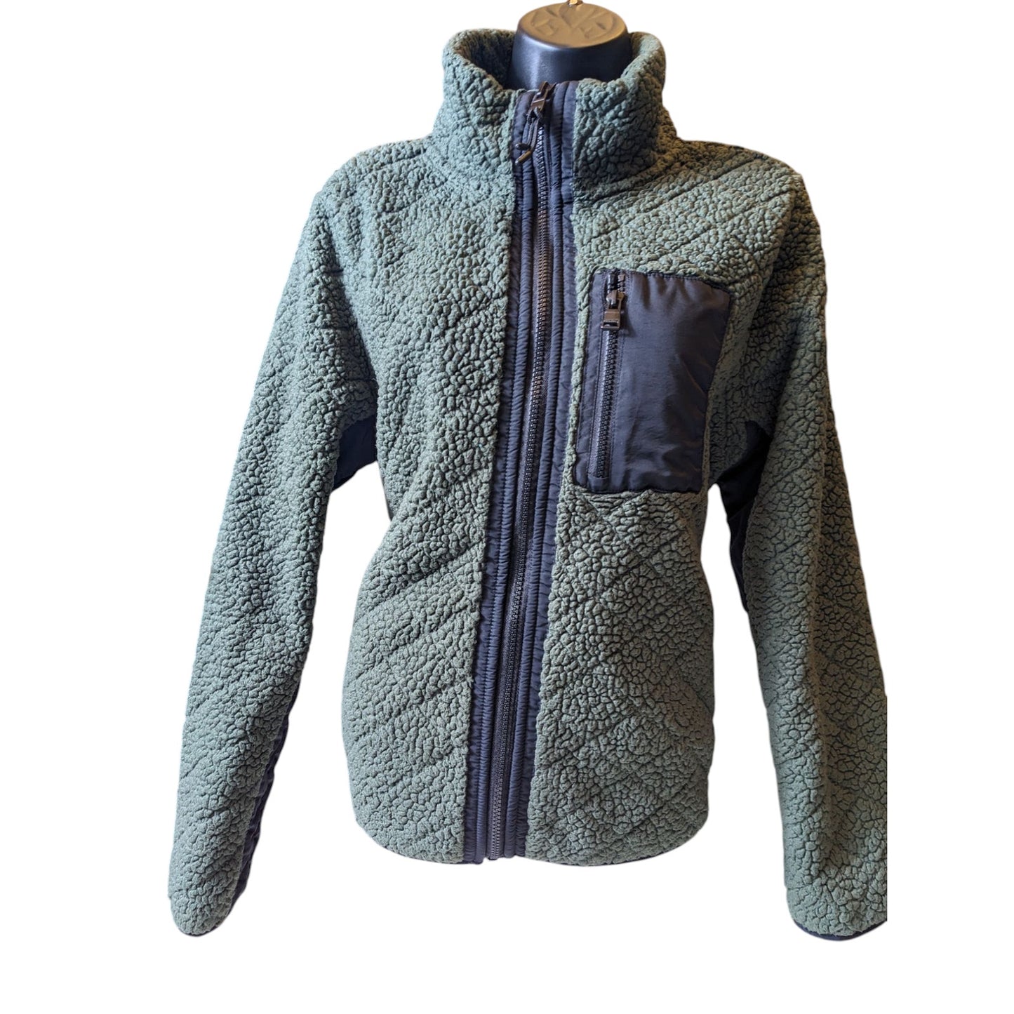 Calvin Klein Performance Fleece Jacket Womens XL Sherpa Zip Outdoor Hiking Layer