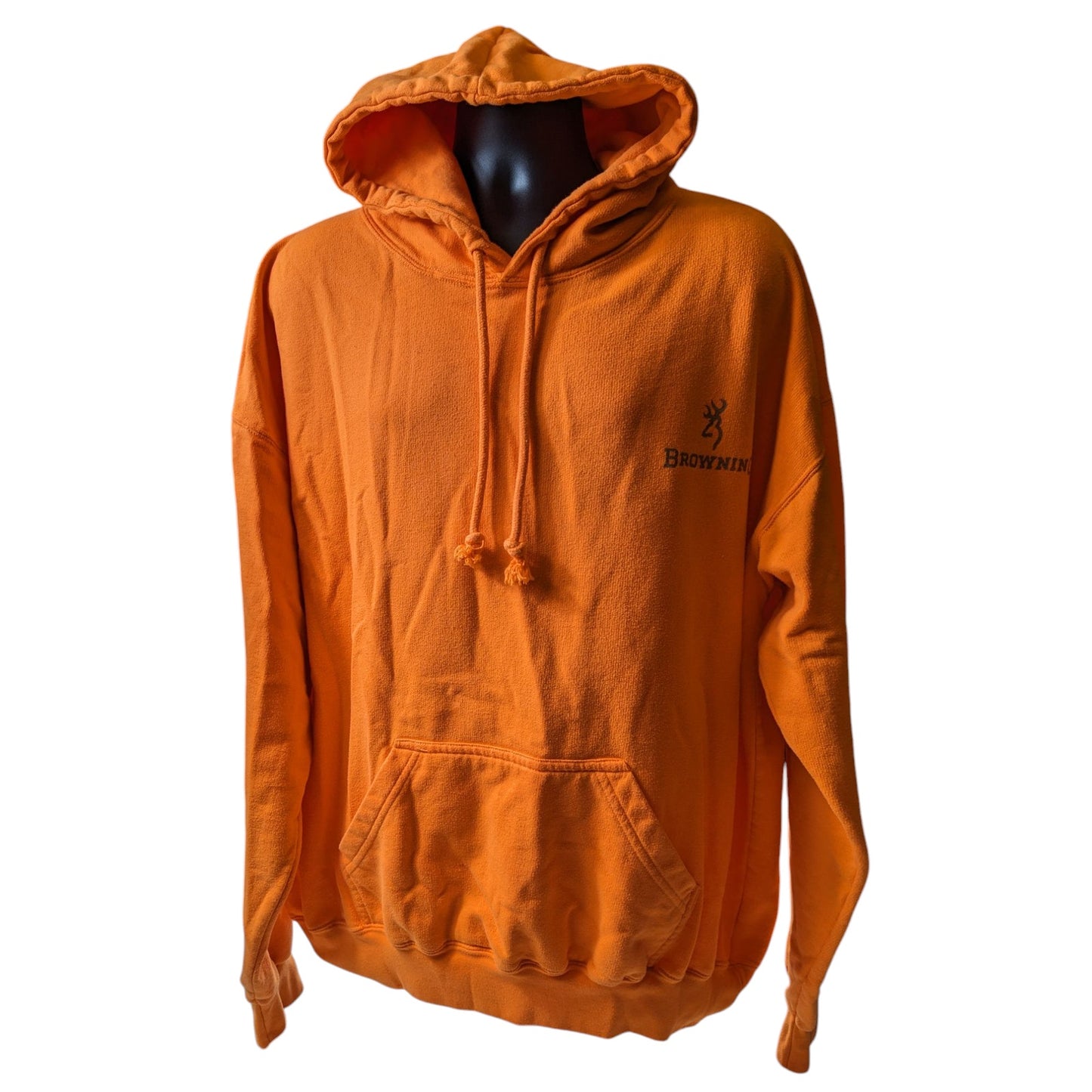 Browning Orange Hoodie Mens 2XL Hunting Sweatshirt Pullover Hiking Kangaroo