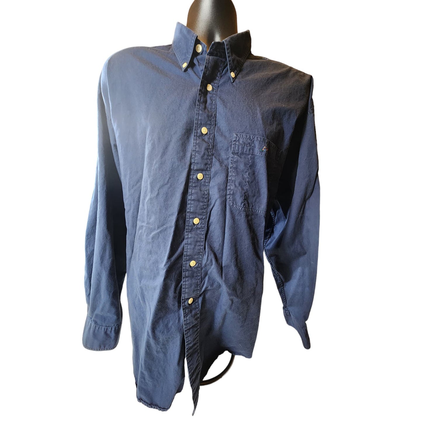 Greg Norman Golf Shirt Mens Size XL Long Sleeve Blue Sports Button Down Collar