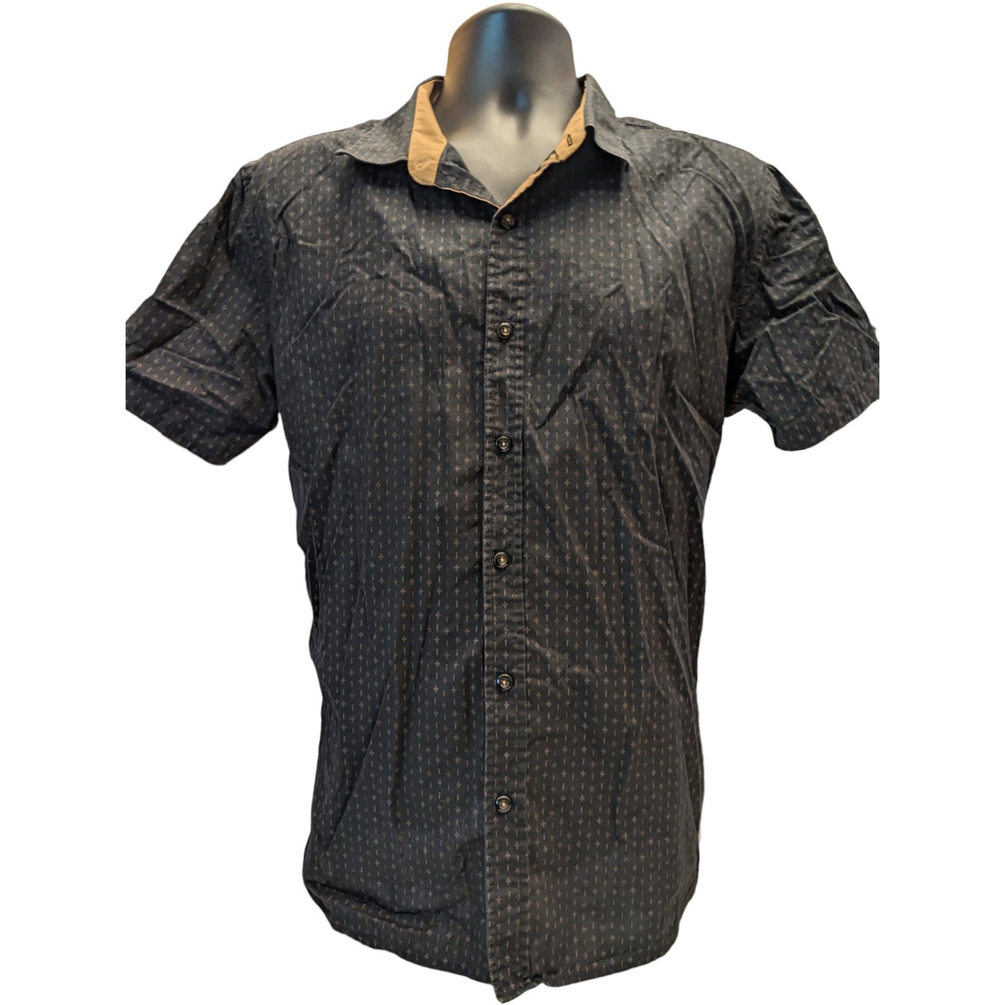 Franky Max Shirt Mens XL Short Sleeve Button Casual Collared Geometric Pattern