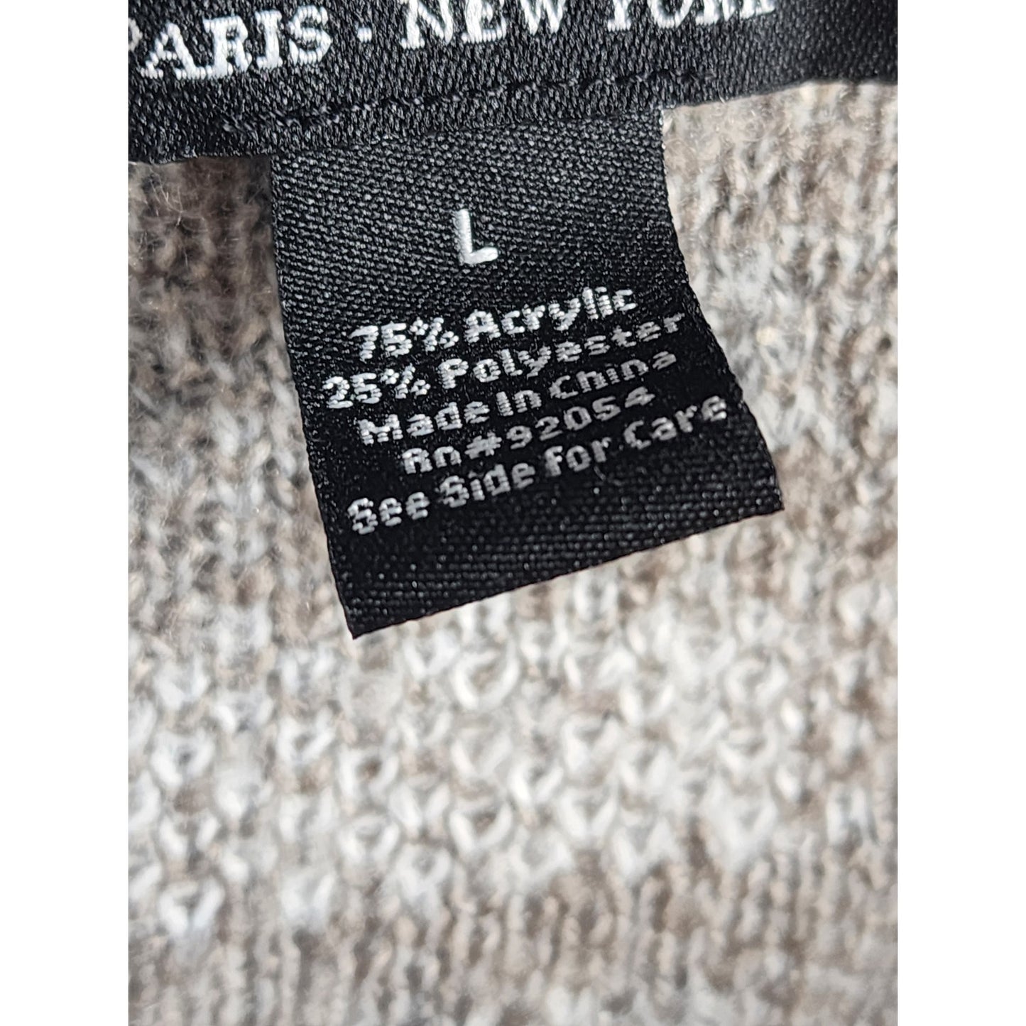 Madison Plaid Knit Cardigan Sweater Womens Large Open Front Layering Rhinestone