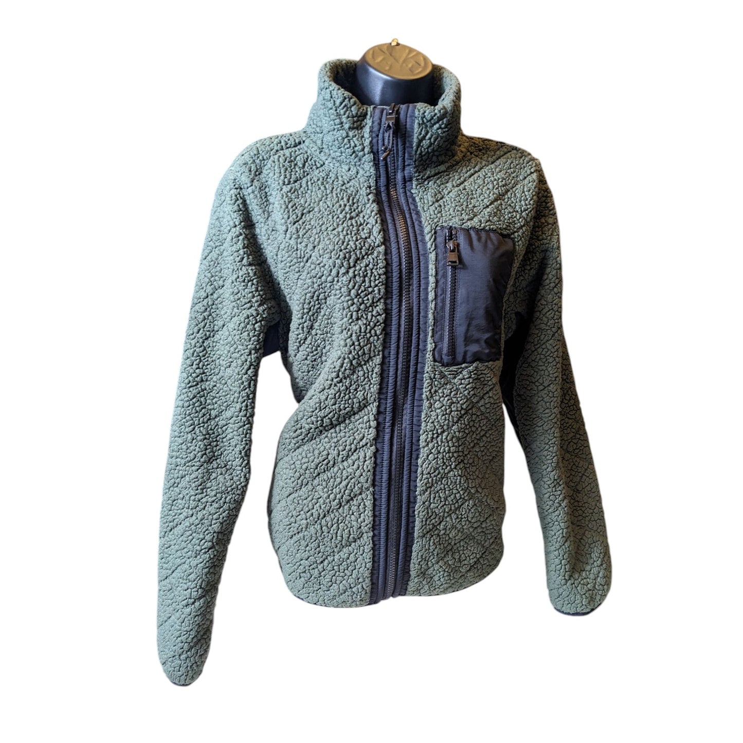 Calvin Klein Performance Fleece Jacket Womens XL Sherpa Zip Outdoor Hiking Layer