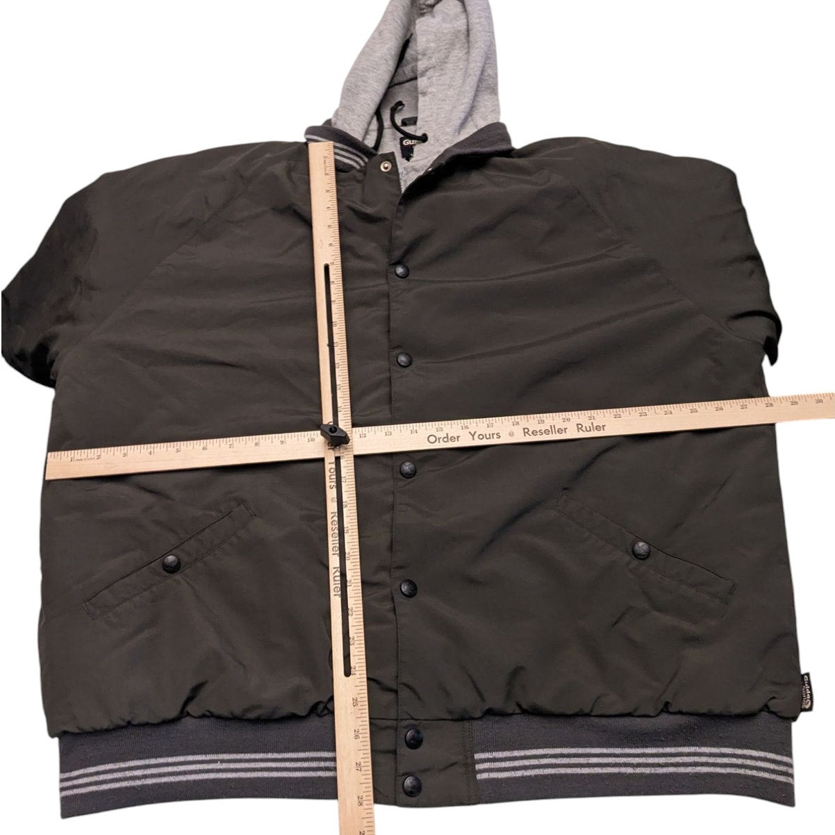 Guide Series Hooded Jacket Mens 2XLT Green Gray Zip Snap Fleece Hoodie Outdoor