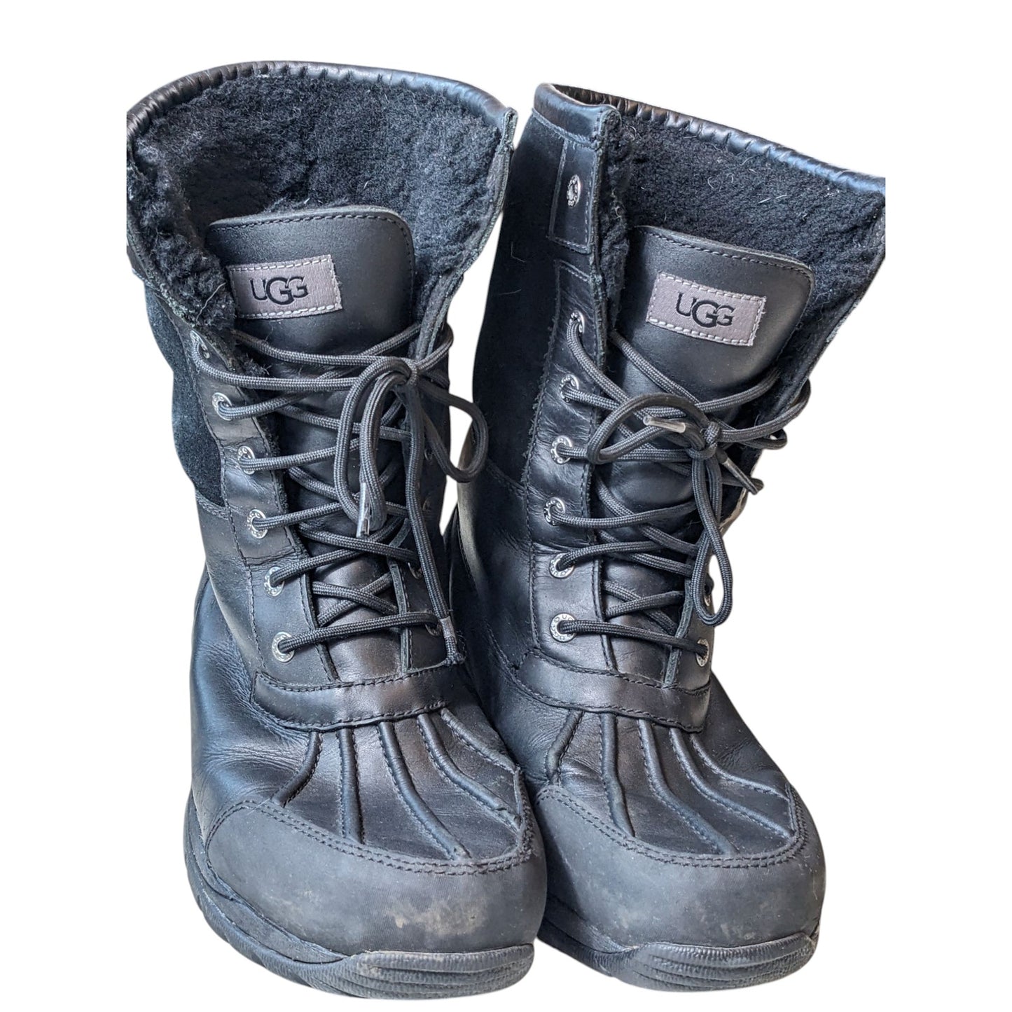 UGG Boots Mens 10 Snow Butte Winter Snow Duck 5521 Leather Fleece Lined Vibram