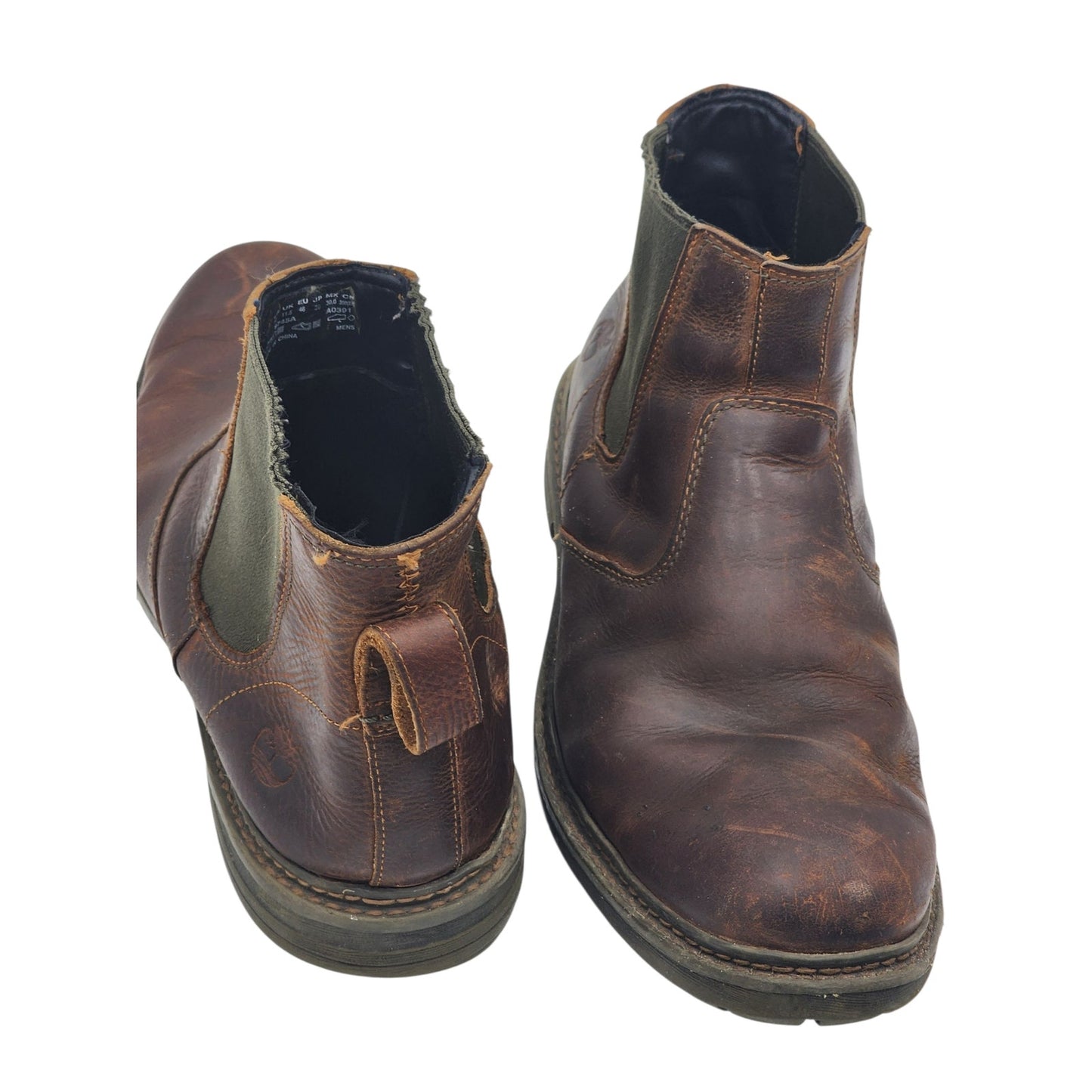 Timberland Shoes Men 12 Chelsea Boots Leather Slip On Ankle Pull On Rugged 9745A