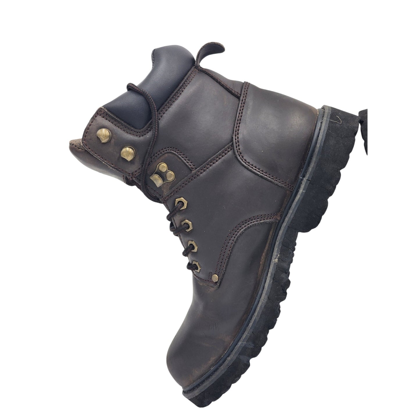 Work Master Boots Mens 9M Leather Workwear Steel Toe Durable Industrial Safety