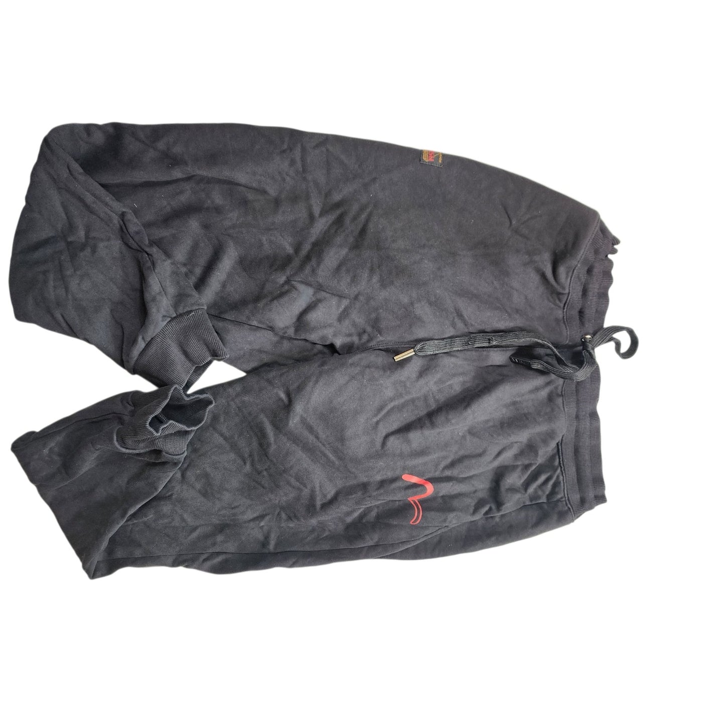 EVISU Heritage Custom XL Sweatpants Red Daicock Graphic Logo Streetwear Joggers