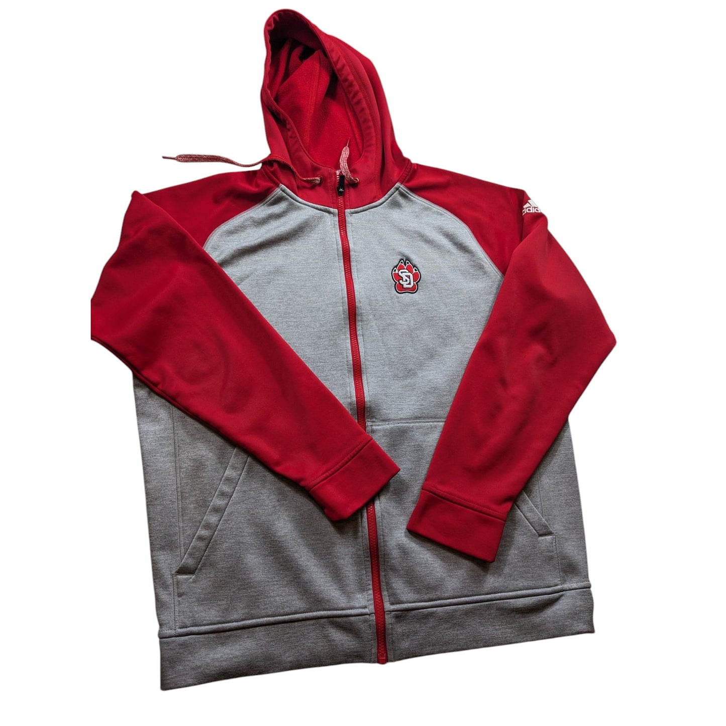 Adidas Team Issue Hoodie Mens Large South Dakota Coyotes Fleece Zip Climawarm