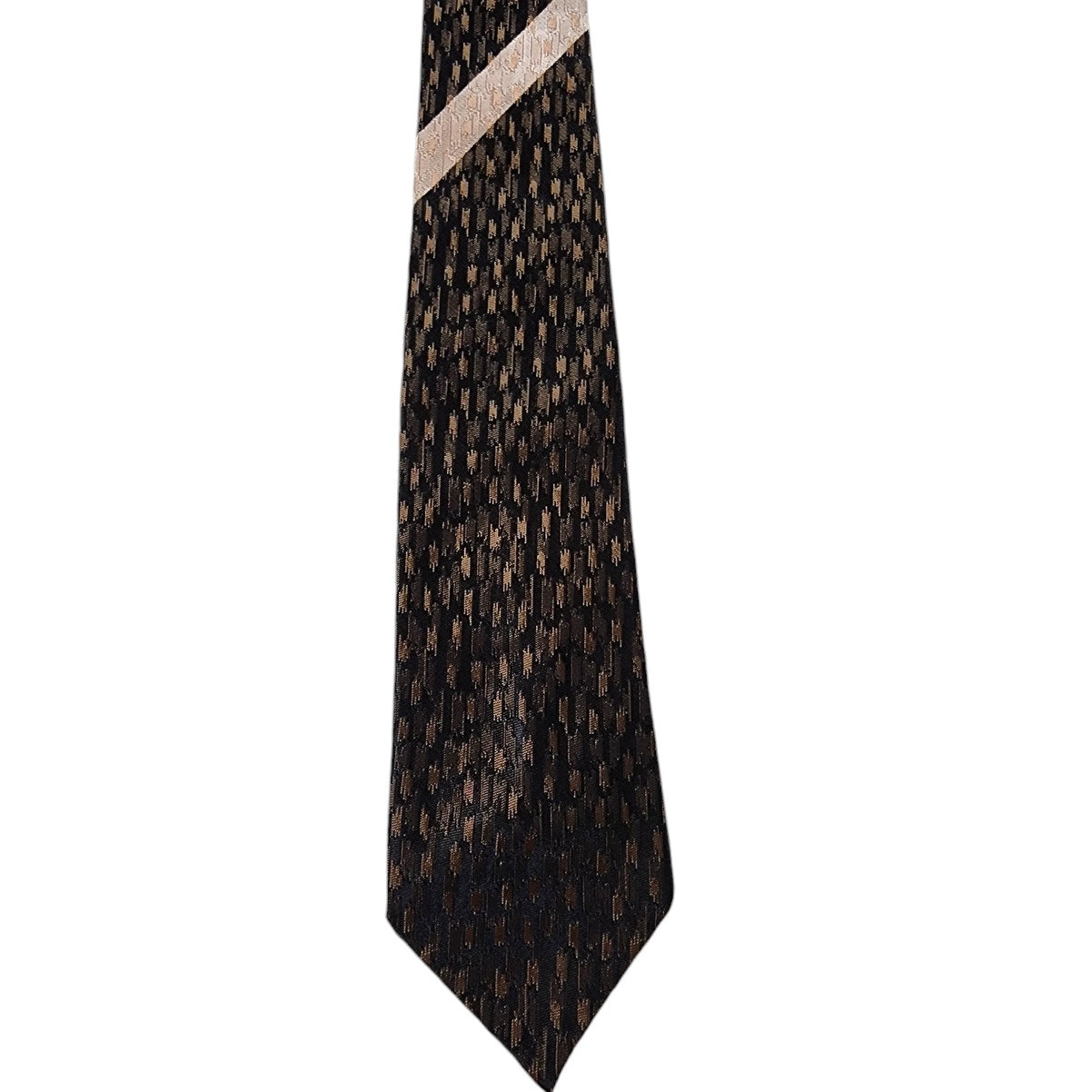 Vintage Men Tie Kraft Clothing Mapleton Iowa Necktie Rayon Geometric Pattern MCM