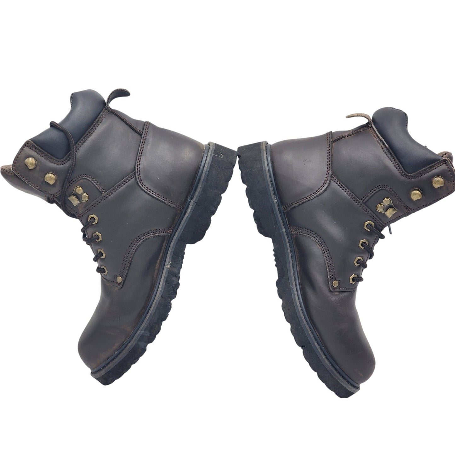 Work Master Boots Mens 9M Leather Workwear Steel Toe Durable Industrial Safety