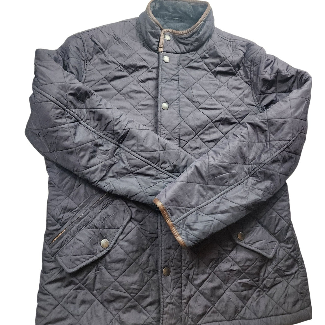 Barbour Quilted Jacket Mens Medium Navy Blue Classic Country Heritage British