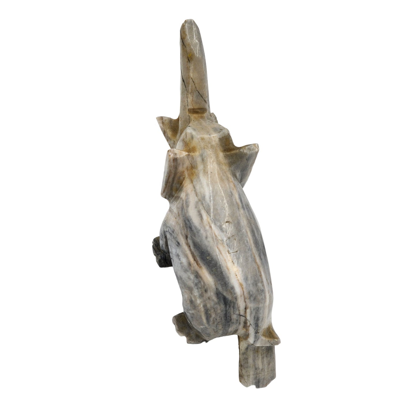 Stone Elephant Figurine Statue Gray Wildlife Shelf Ornament Safari Animal Art 6"