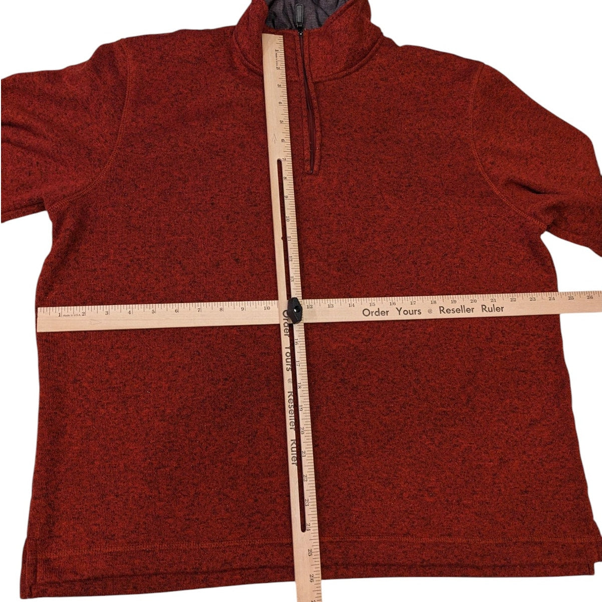 Wrangler Pullover Sweater Men Large Red Zip Fleece Pullover Sweater Polyester