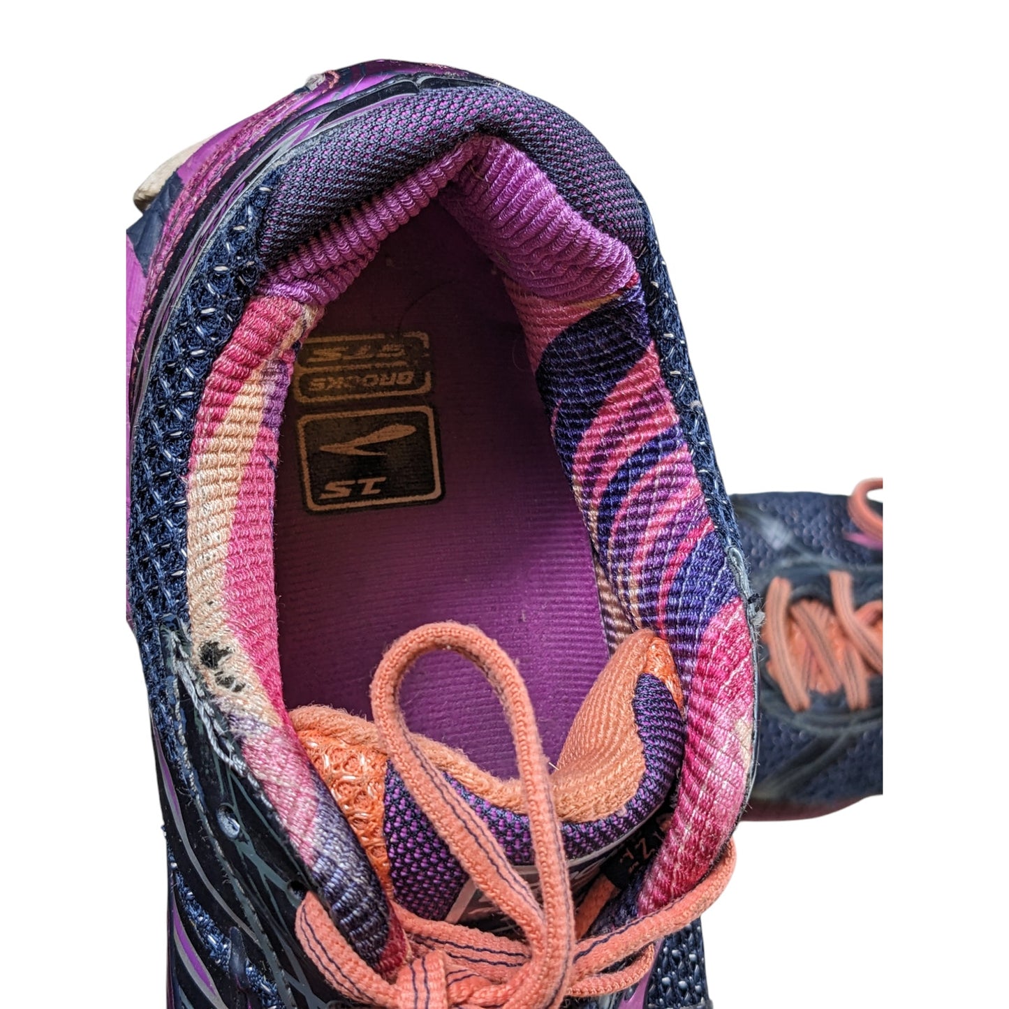 Brooks GTS Running Shoes Women Size 10.5M Blue Pink Trail Sneakers Fitness ST