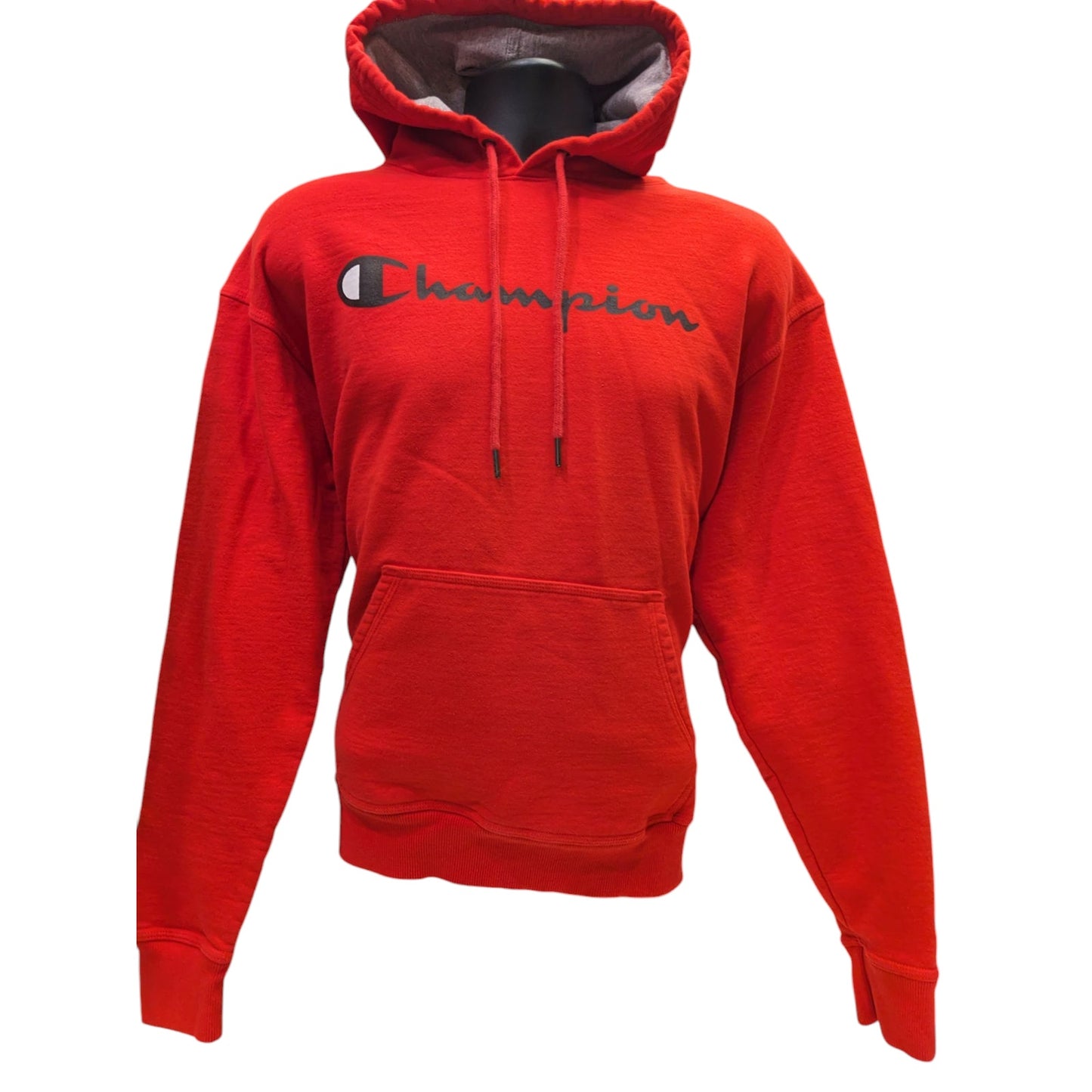 Champion Hoodie Mens Large Red Athleticwear Logo Pullover Sweatshirt Kangaroo