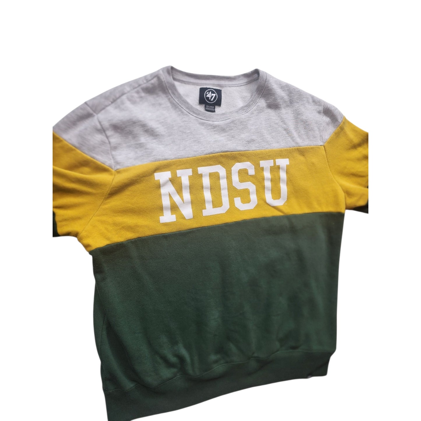 47 Brand NDSU Crewneck Sweatshirt Mens XXL North Dakota State Bison Colorblock
