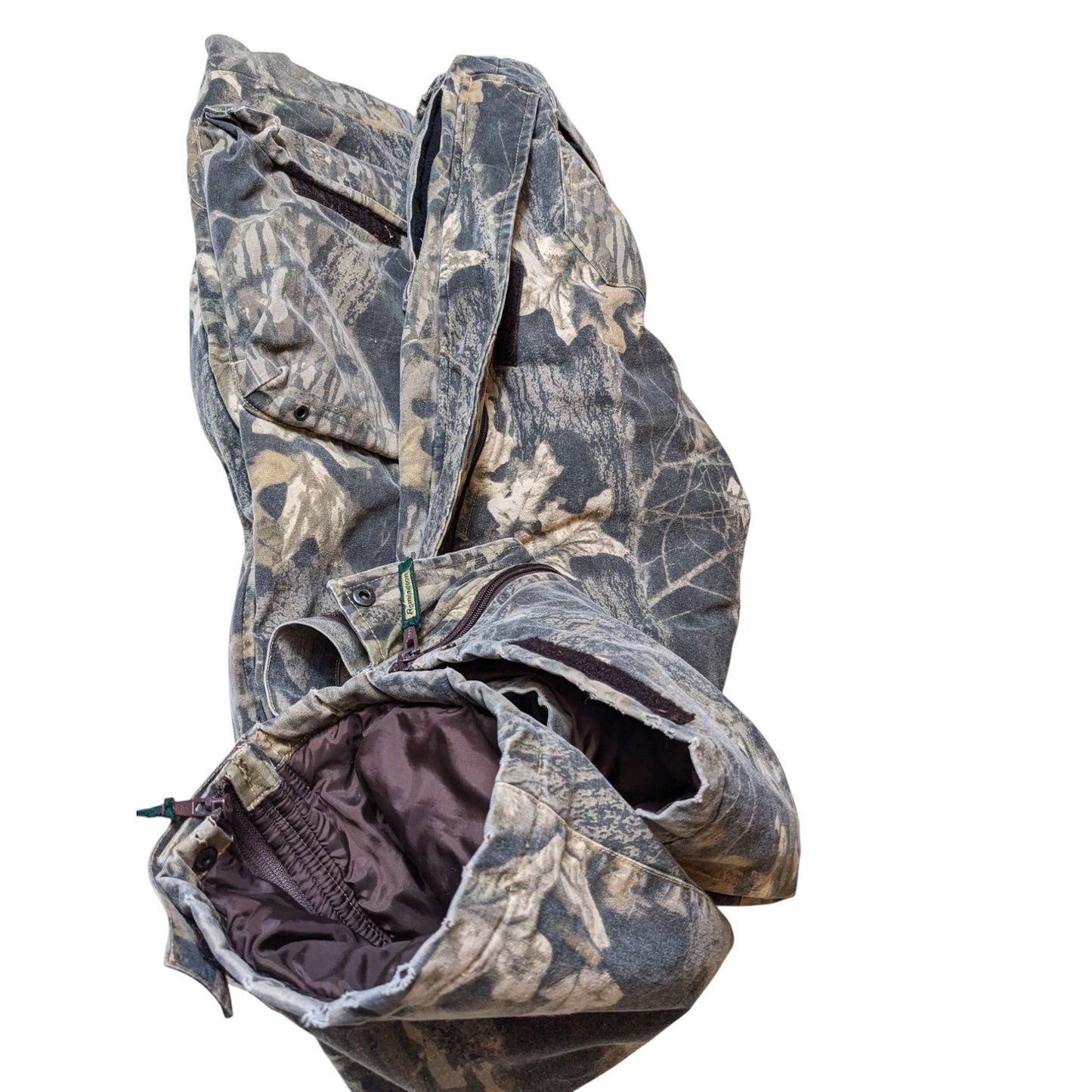 Remington Camo Insulated Overalls Men Large Mossy Oak Tree Hunting Snow Bibs