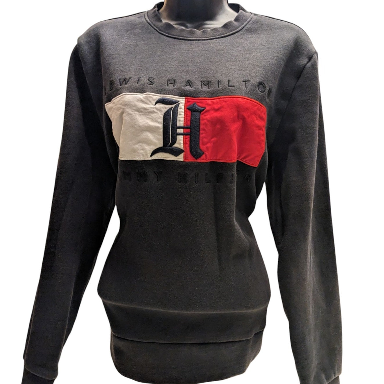 Tommy Hilfiger Lewis Hamilton Sweatshirt Womens Large Crewneck Logo Pullover