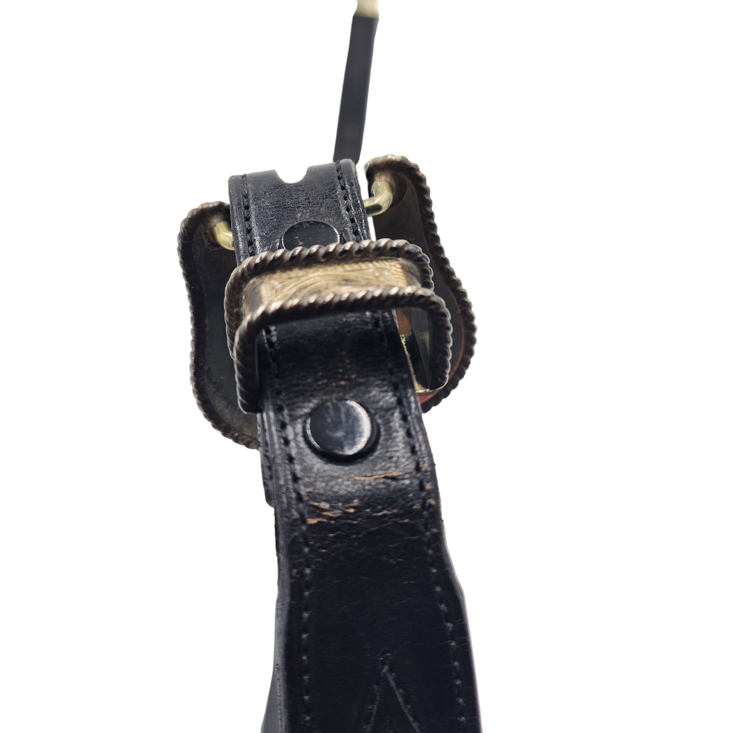 Vogt Belt Steerhide Leather Sterling Buckle Western Conchos Southwest Style 32